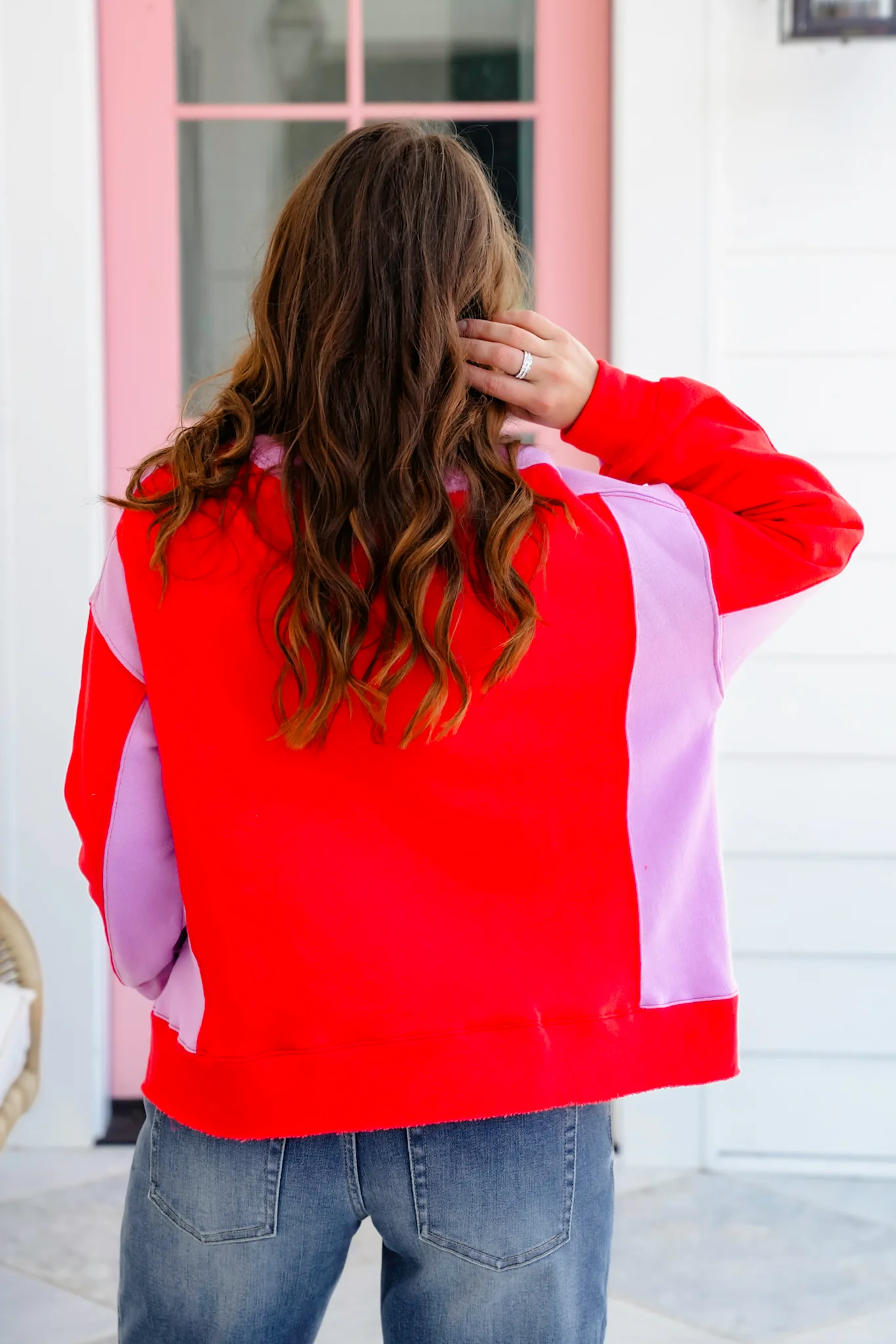 Restock! Color Block Long Sleeve Pullover Sweatshirt - Image 3