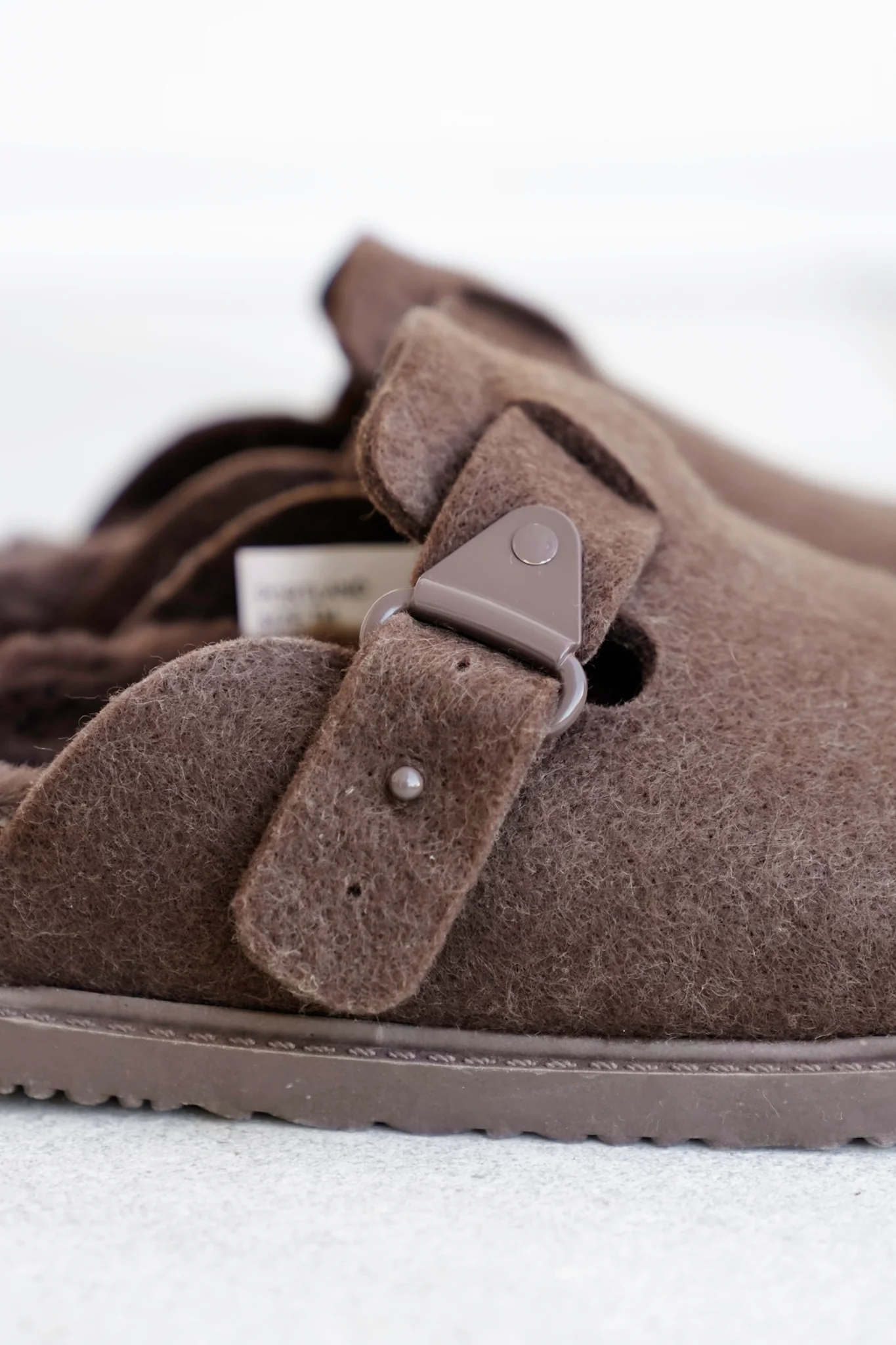 Cozy Felt Slip On Clog with Adjustable Strap - Image 10