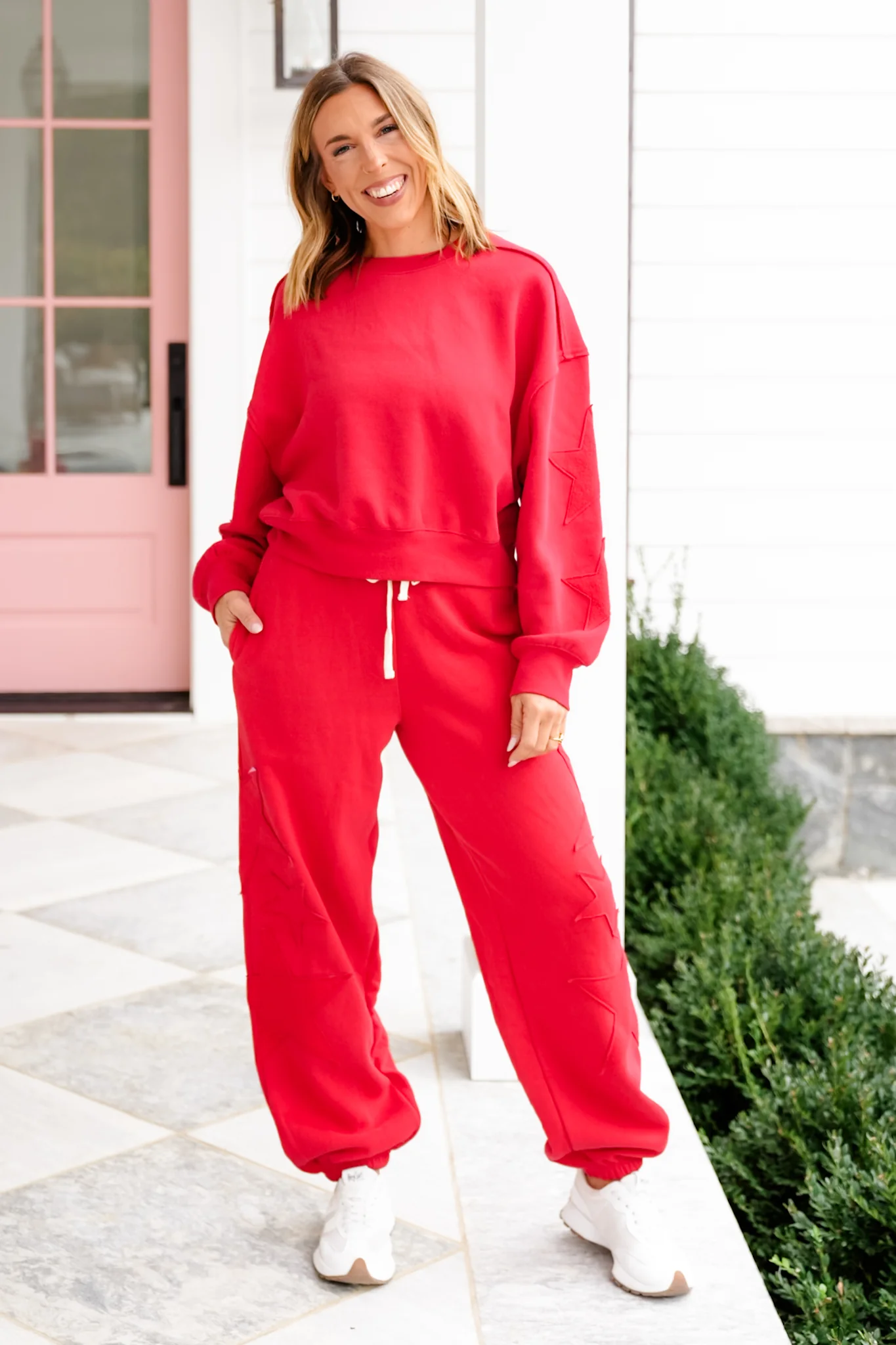 Elastic Waist Jogger Pants with Star Patch - Image 12