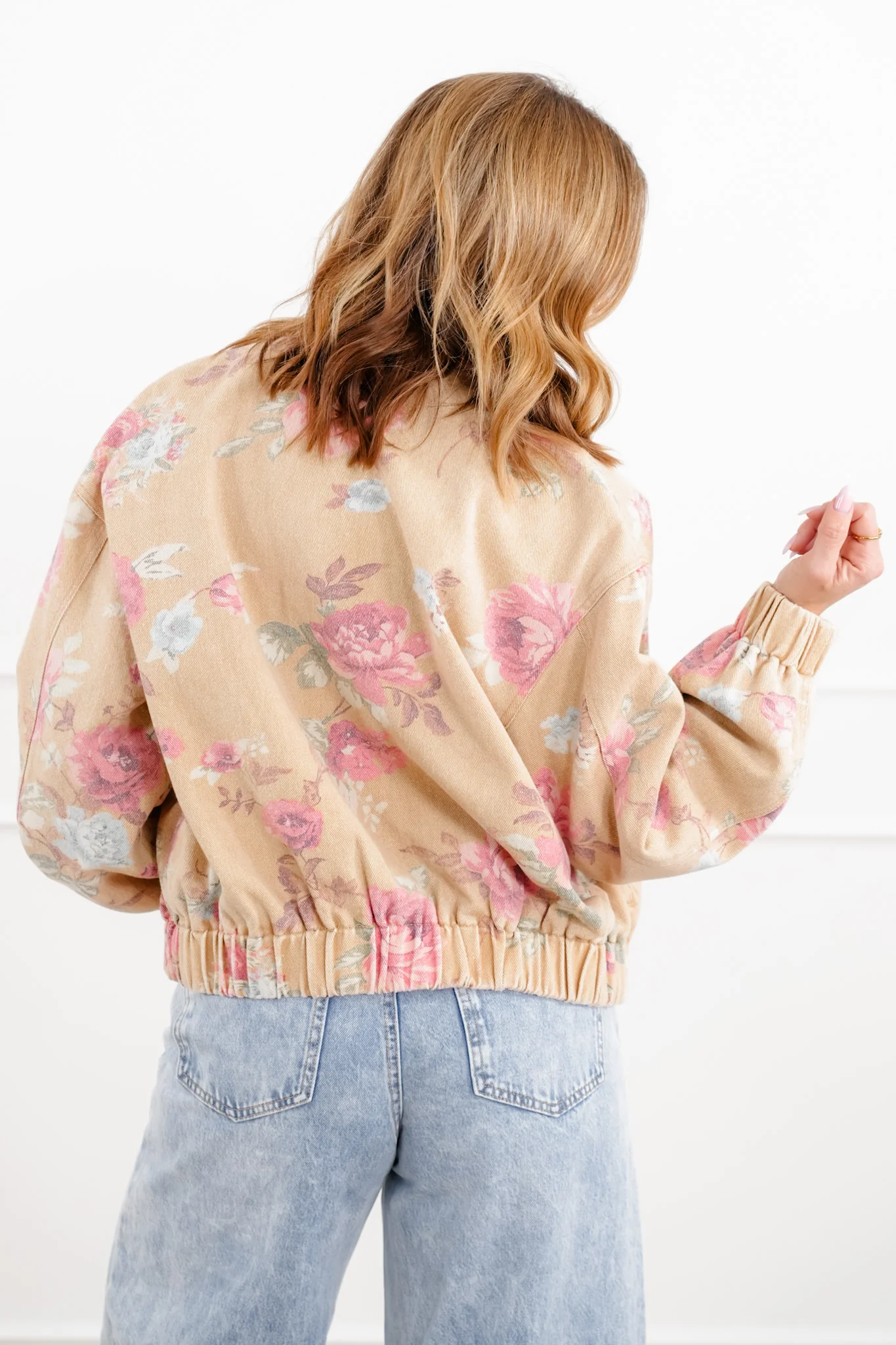 Floral Print Long Sleeve Zip Up Jacket - Image 8