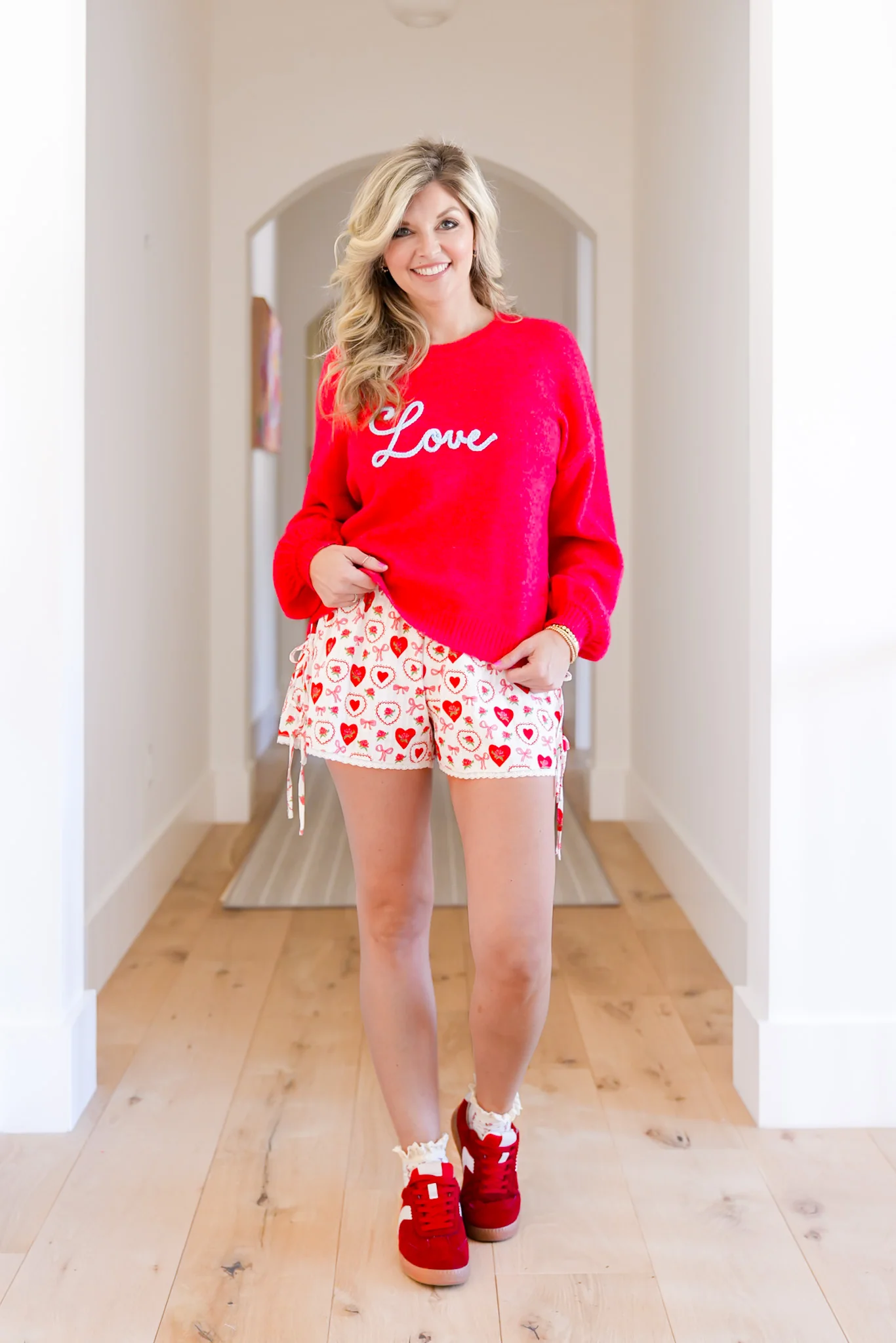 Heart and Bow Print Elastic Waist Boxer Shorts - Image 2