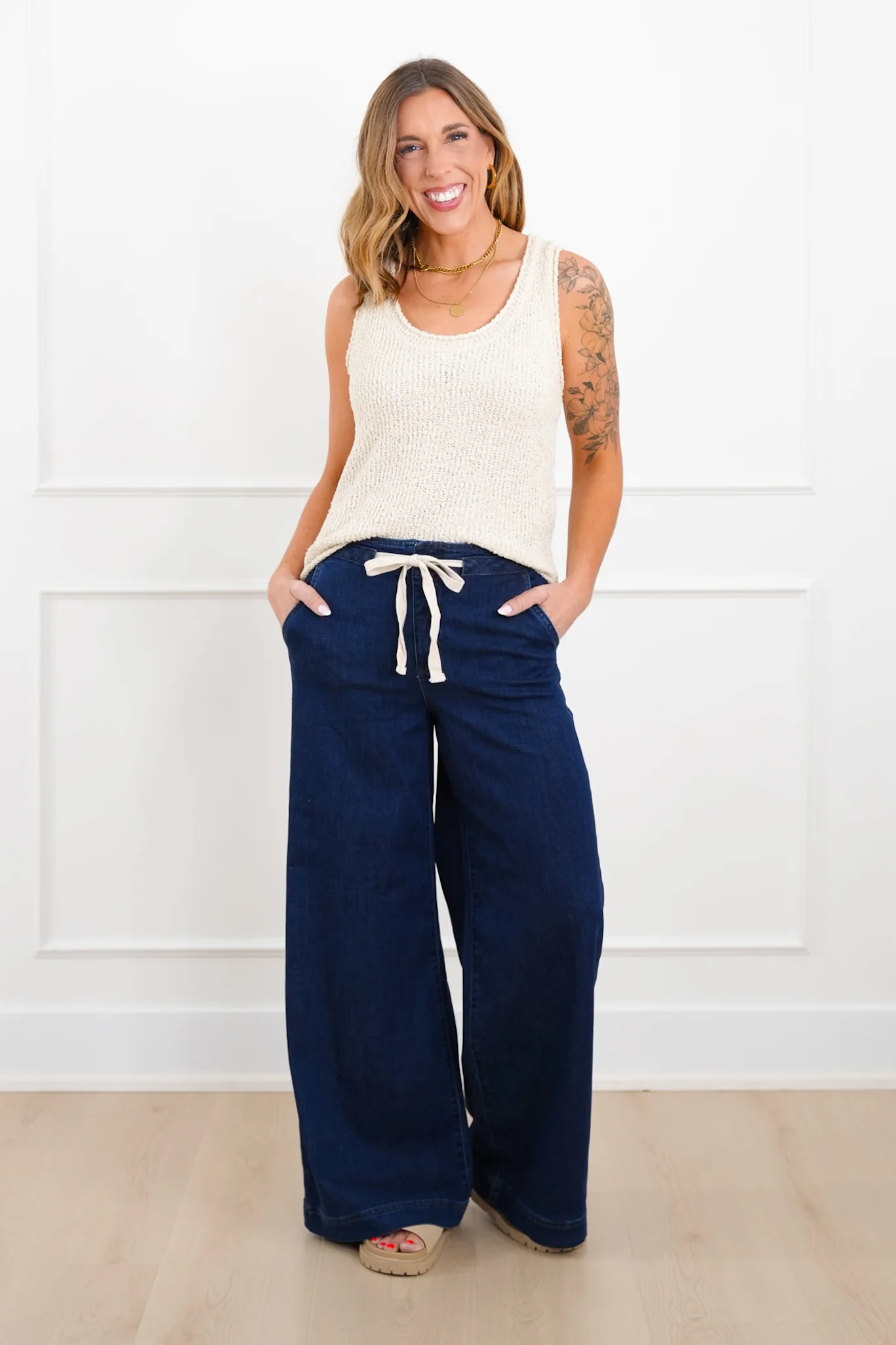 Ivory Textured Sweater Tank Top - Image 4