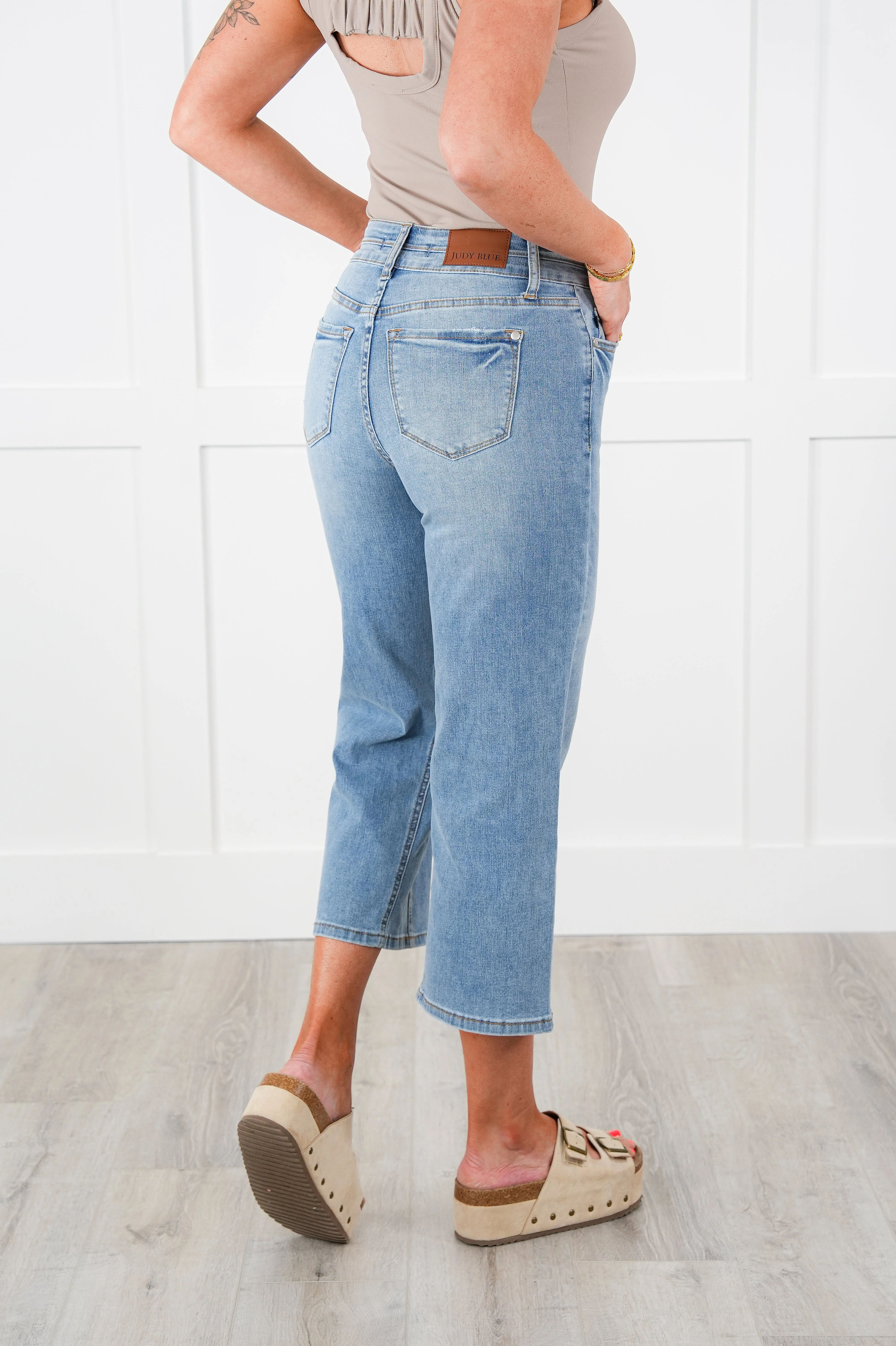 Judy Blue Double the Cool Cropped Wide Leg Jeans - Image 10