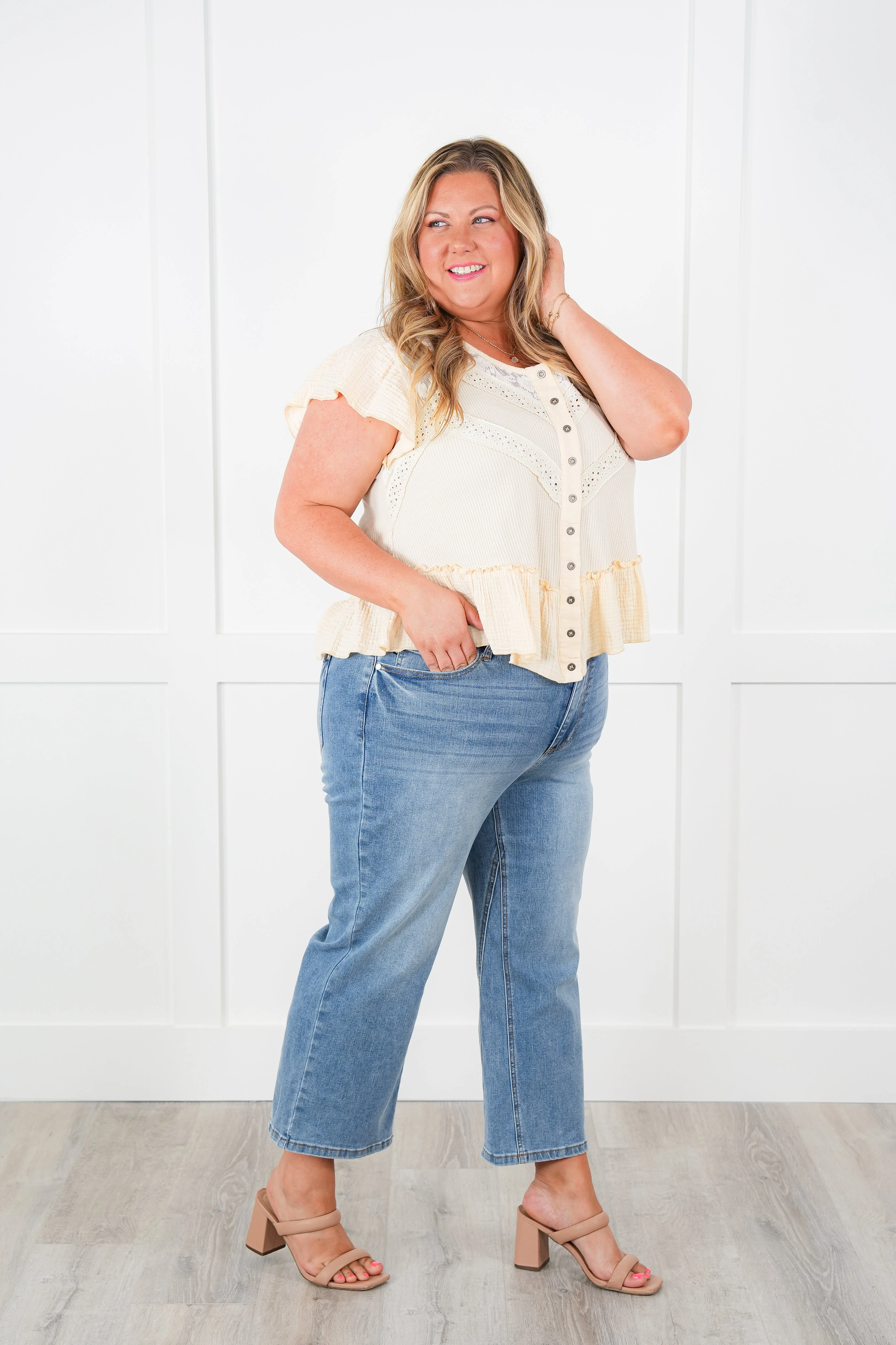 Judy Blue Double the Cool Cropped Wide Leg Jeans - Image 5