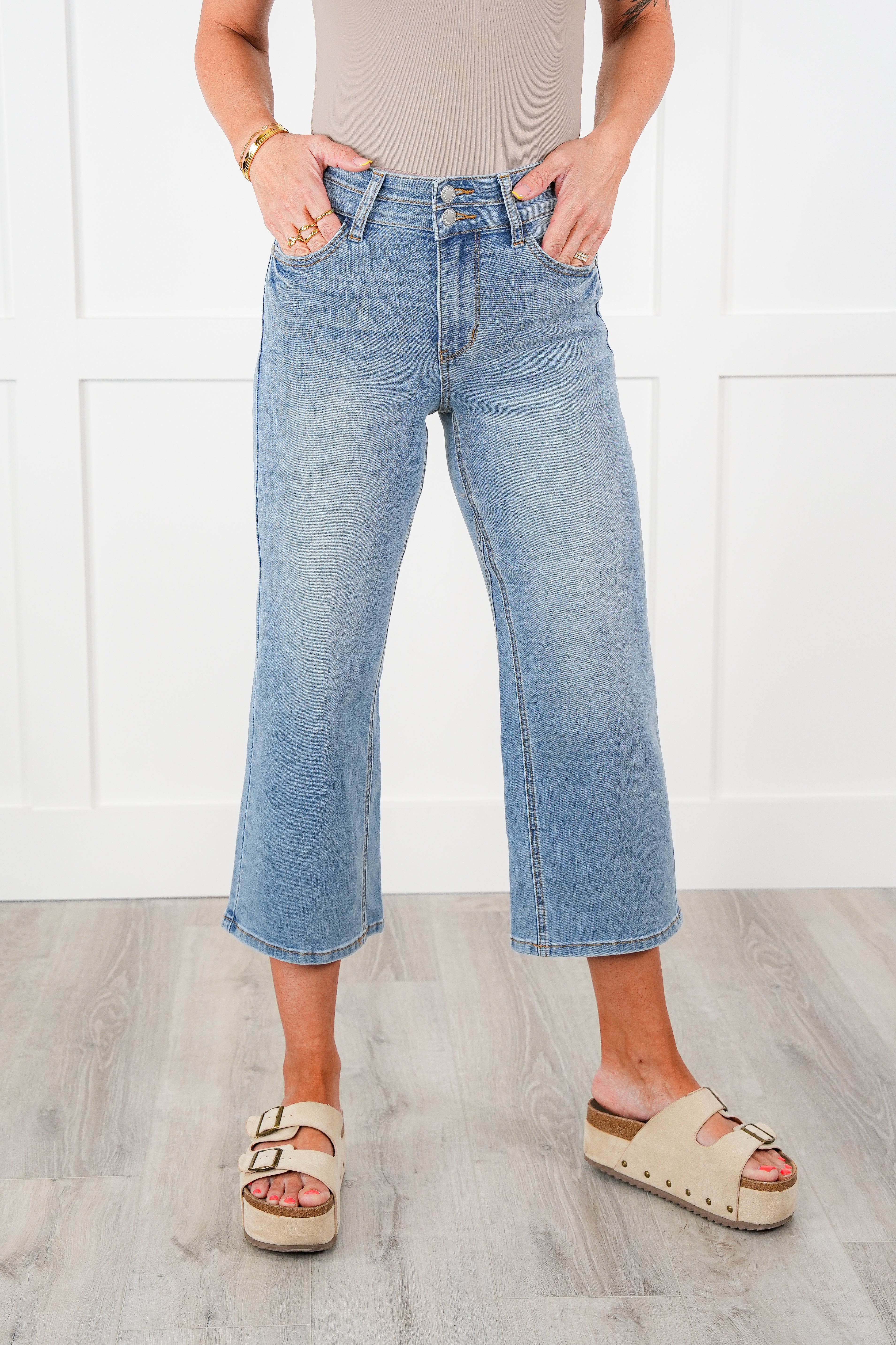 Judy Blue Double the Cool Cropped Wide Leg Jeans - Image 9