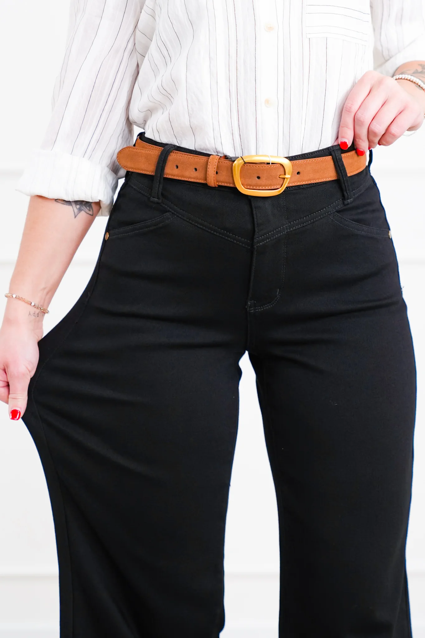 Judy Blue High Rise Black Retro Wide Leg Jeans with Slimming Yoke Seaming - Image 4