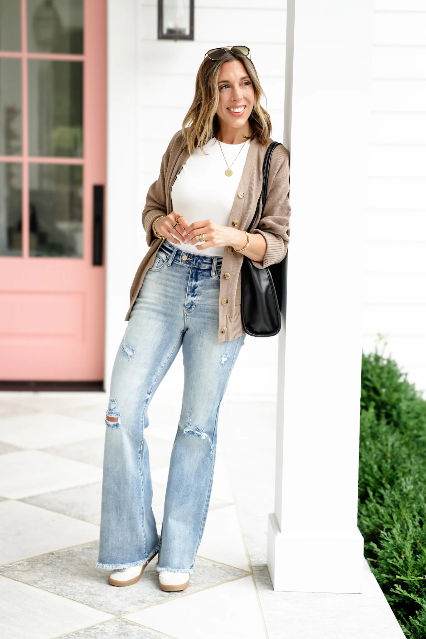 Judy Blue High Tide High Rise Light Wash Distressed Flare Jeans with Shield Pockets - Image 12