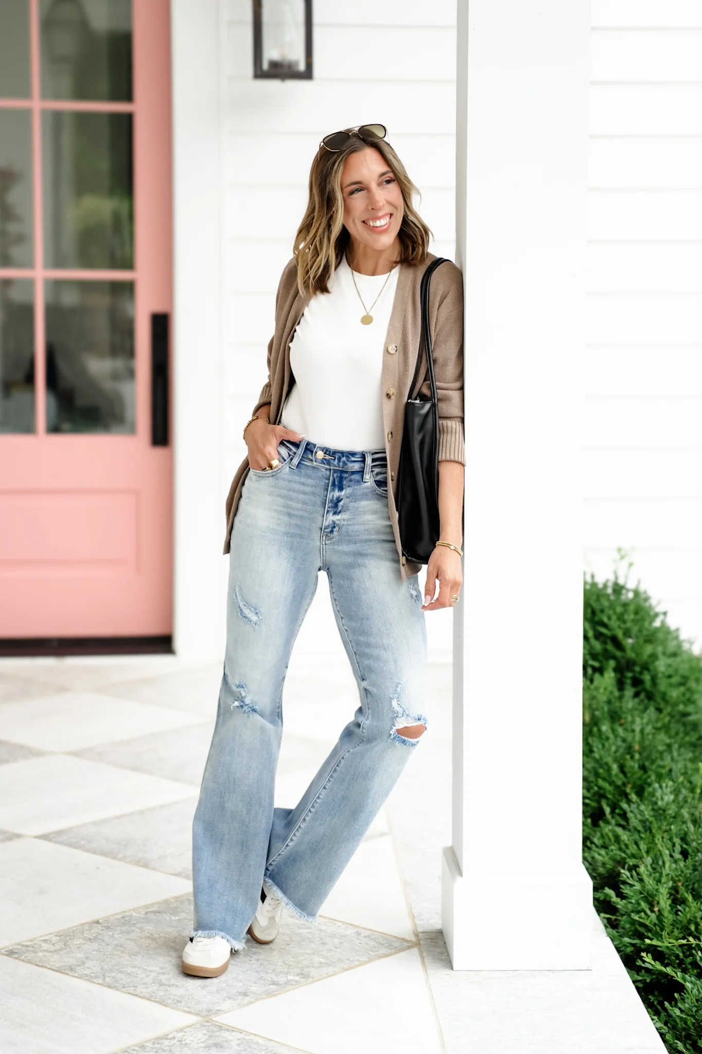 Judy Blue High Tide High Rise Light Wash Distressed Flare Jeans with Shield Pockets - Image 15