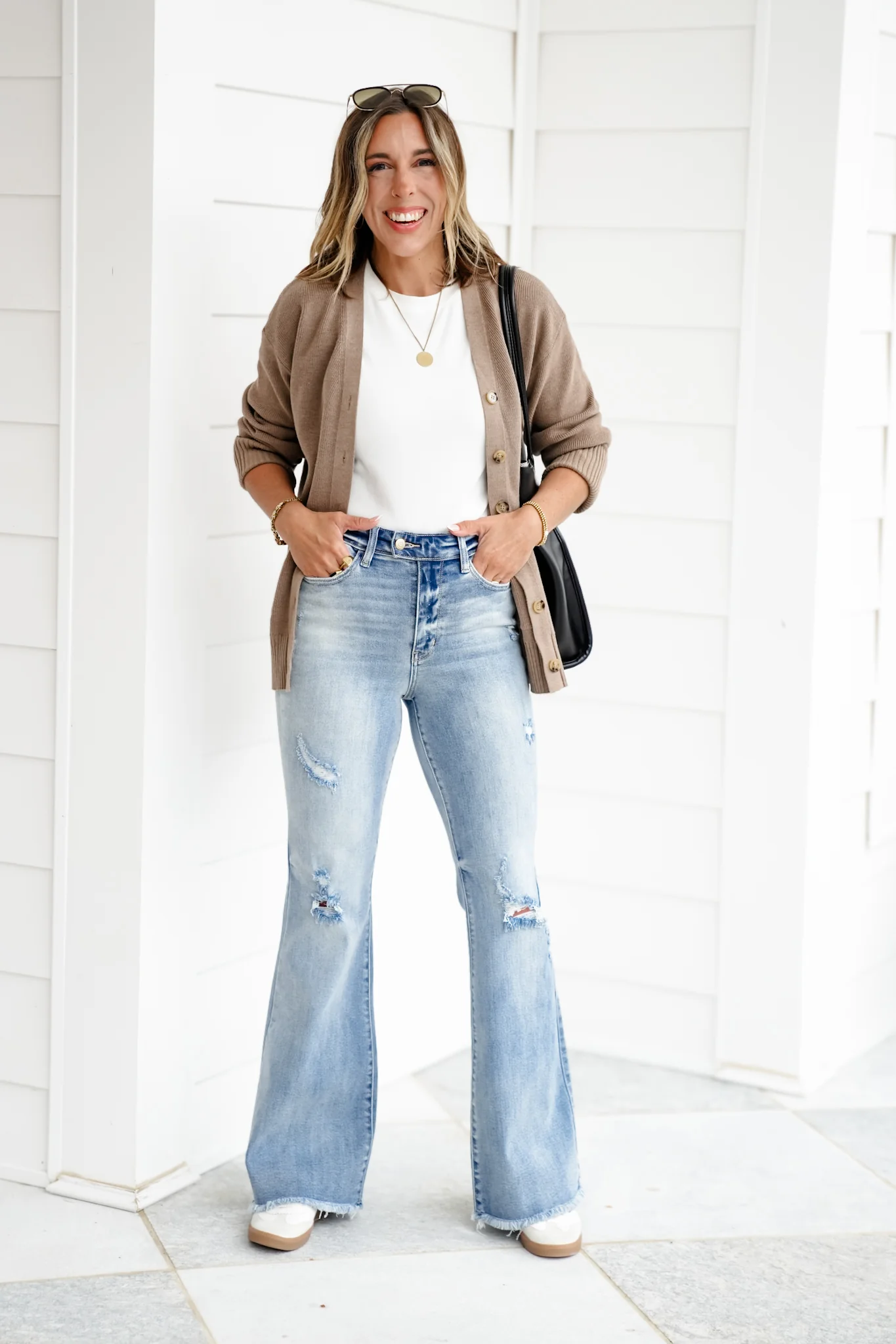 Judy Blue High Tide High Rise Light Wash Distressed Flare Jeans with Shield Pockets - Image 8