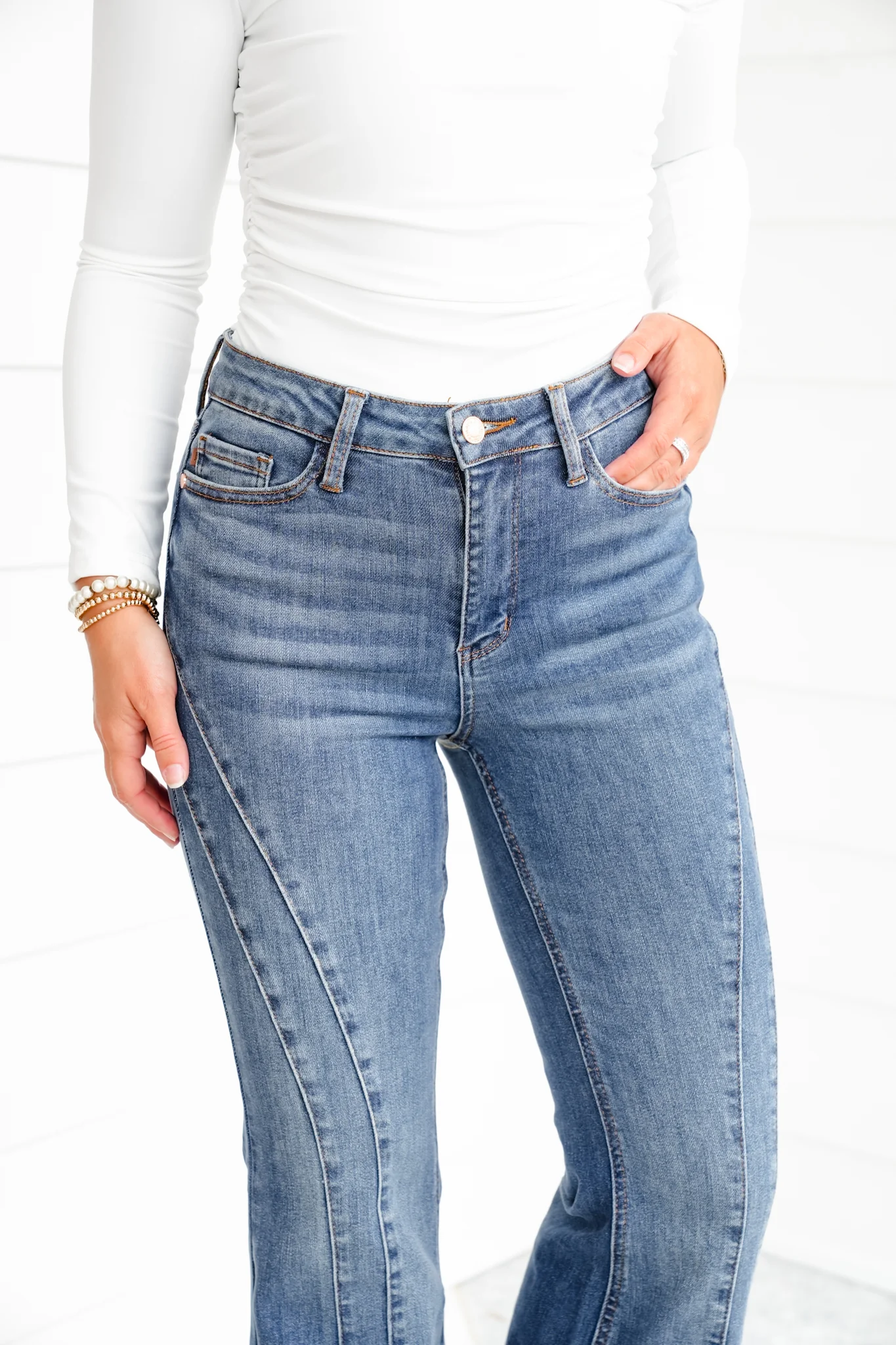Judy Blue Golden Hour Mid Rise Flare Jeans with Double Angular Seam - Image 10
