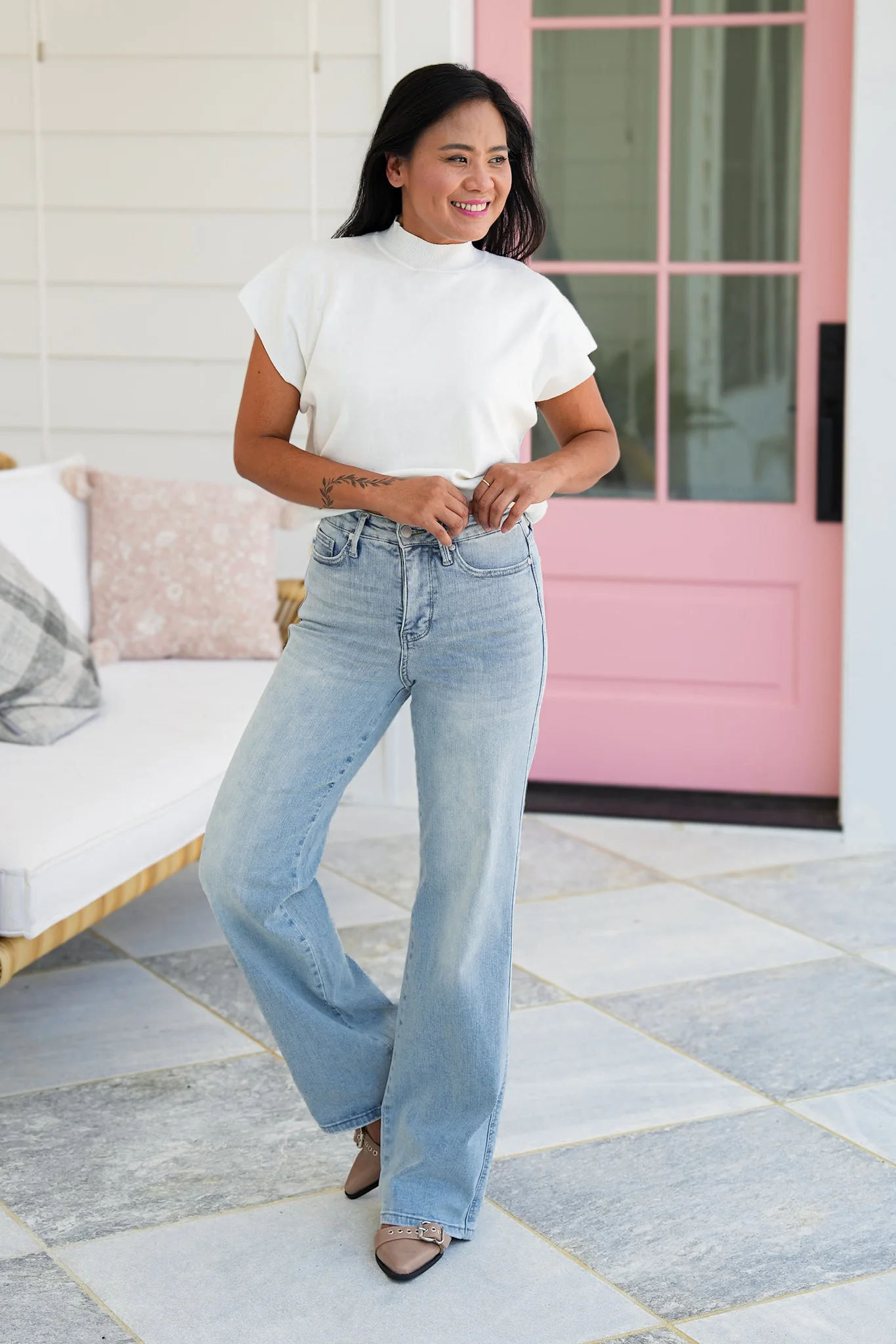 Judy Blue Secret Sauce  High Rise Vintage Wash Tummy Control Top Straight Leg Jeans - Image 3