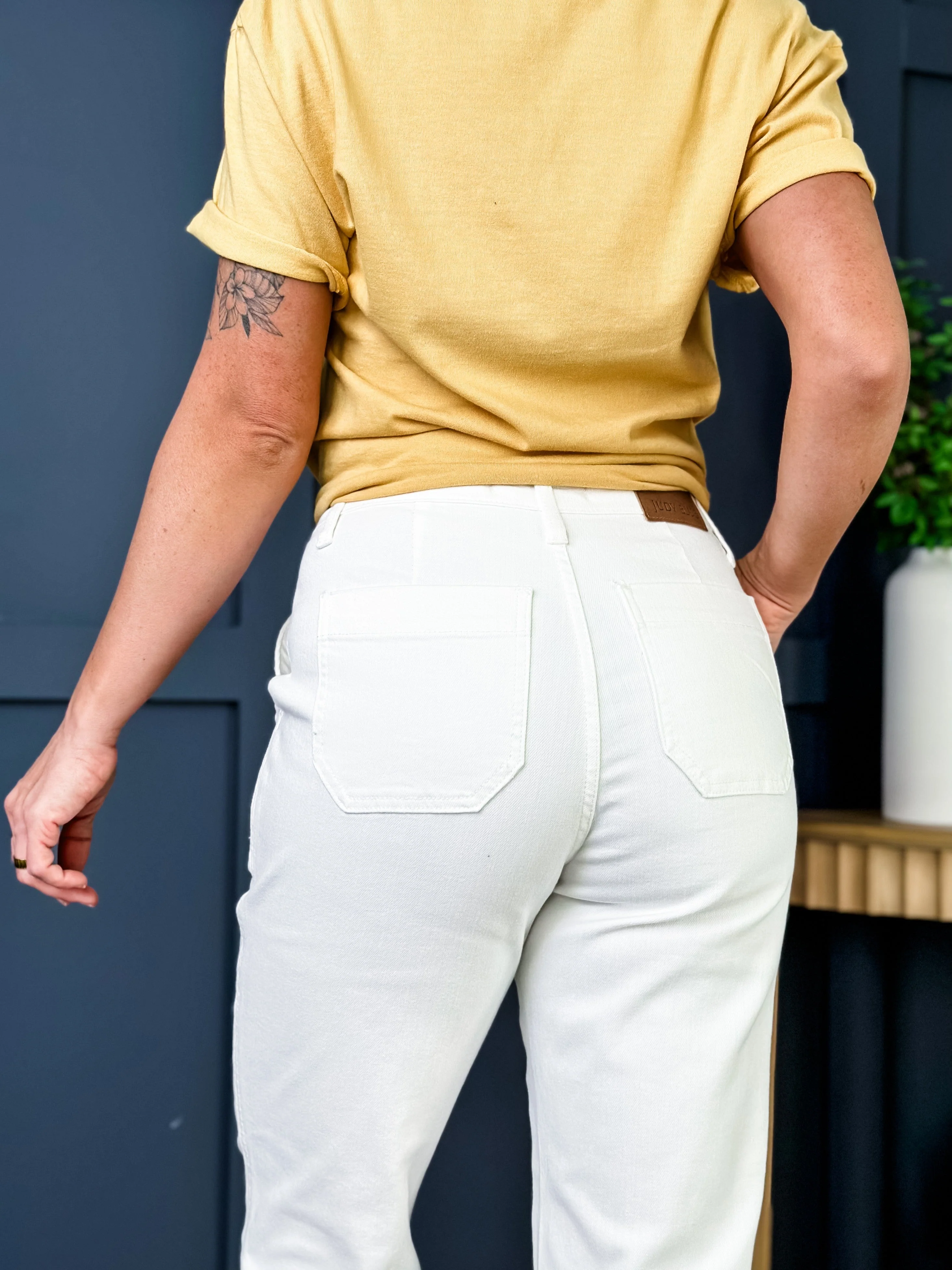 Judy Blue WHITE Airplane Mode High Rise White Cuffed Jogger - Image 23