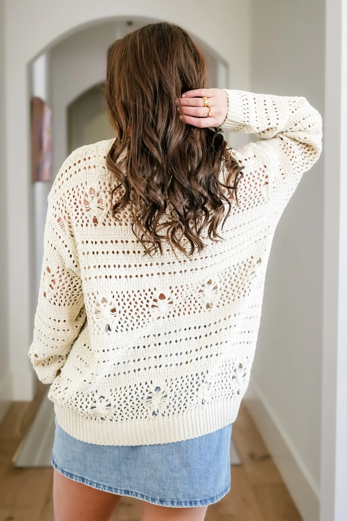 Knitted Long Sleeve Round Neck Pullover Sweater - Image 4