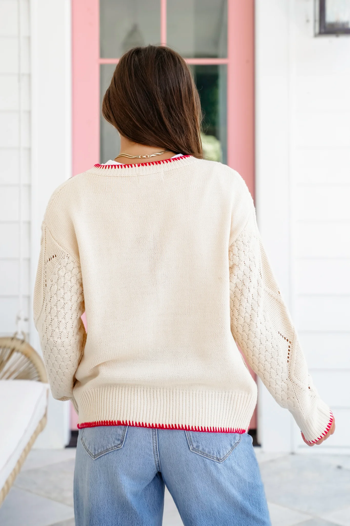 Long Sleeve Button Down Cardigan with Floral Embroidery Detail - Image 6