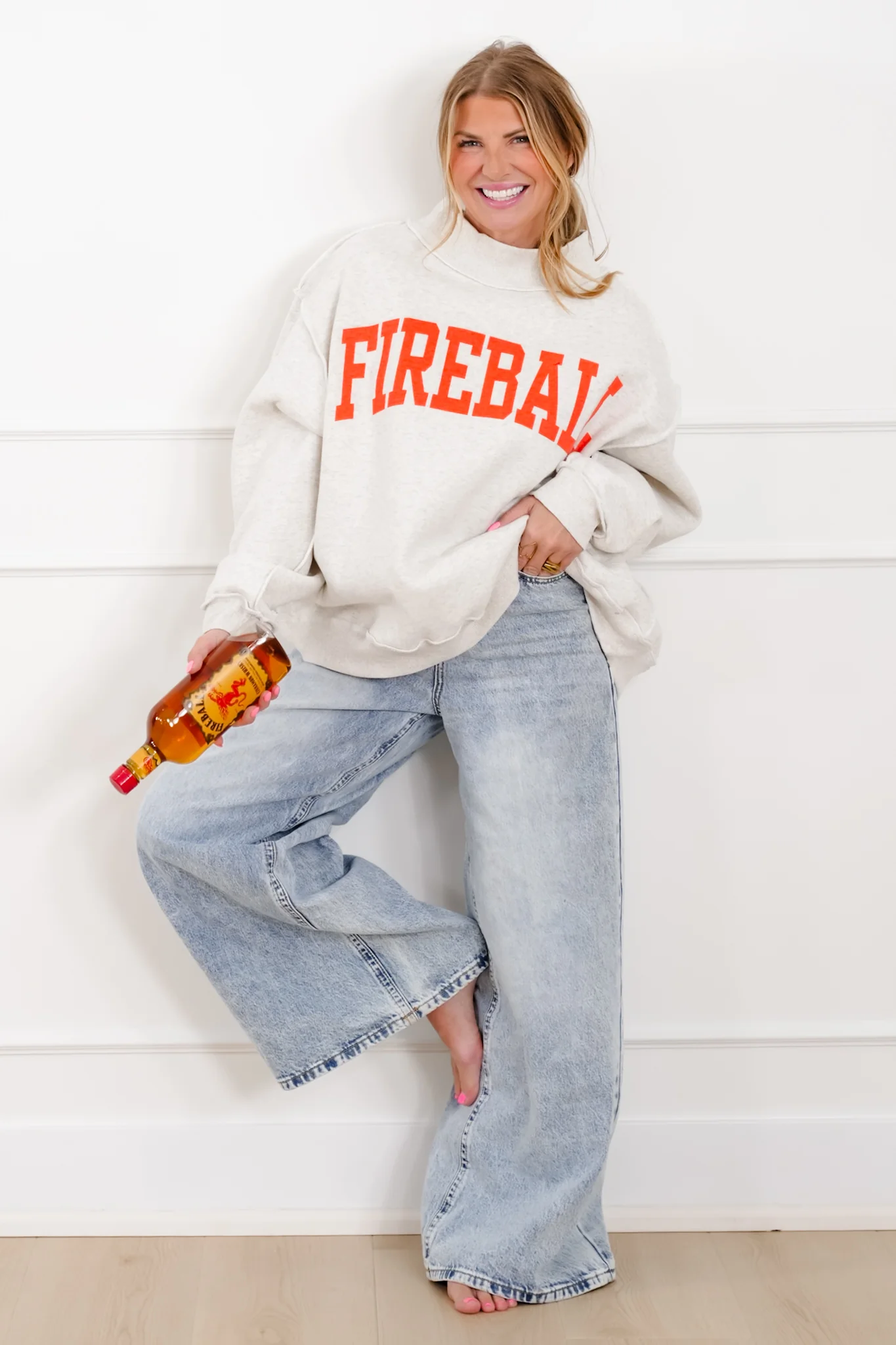 Long Sleeve Reversible "Fireball/Hungover" Graphic Sweatshirt - Image 3