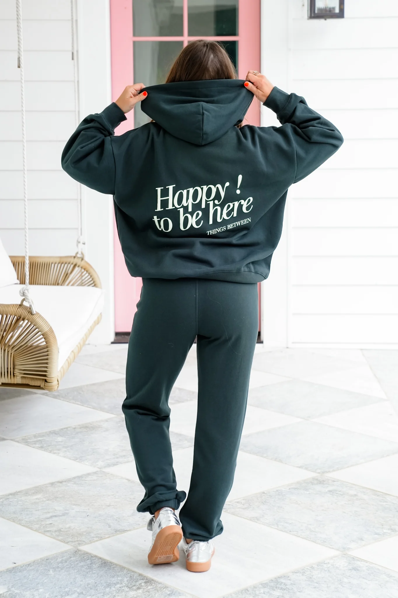 Long Sleeve "Happy to Be Here" Hoodie and Pants Set - Image 10