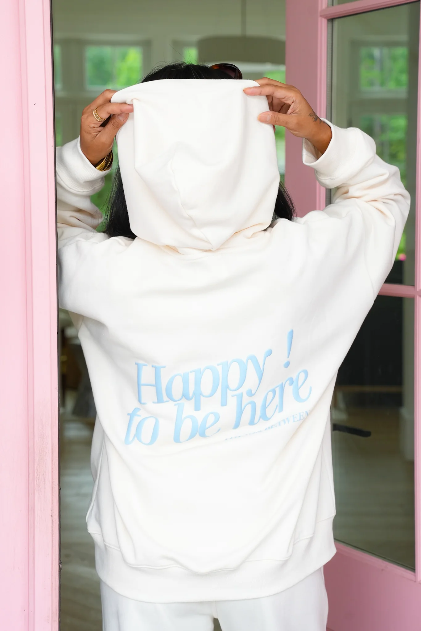 Long Sleeve "Happy to Be Here" Hoodie and Pants Set - Image 12