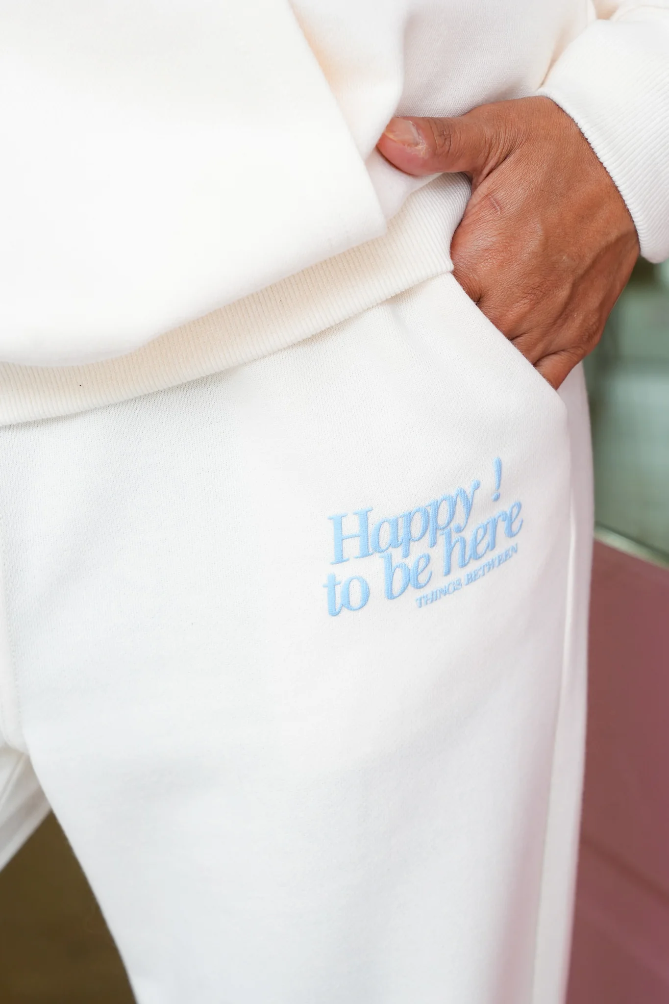 Long Sleeve "Happy to Be Here" Hoodie and Pants Set - Image 8