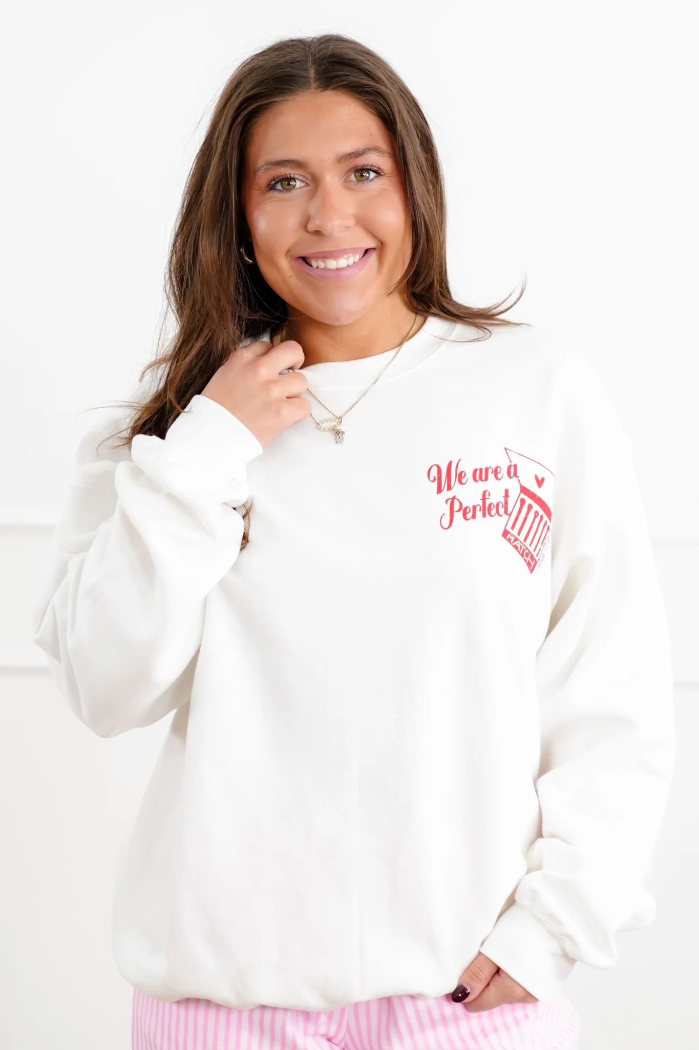 Long Sleeve " Perfect Match" Pullover Sweatshirt - Image 3