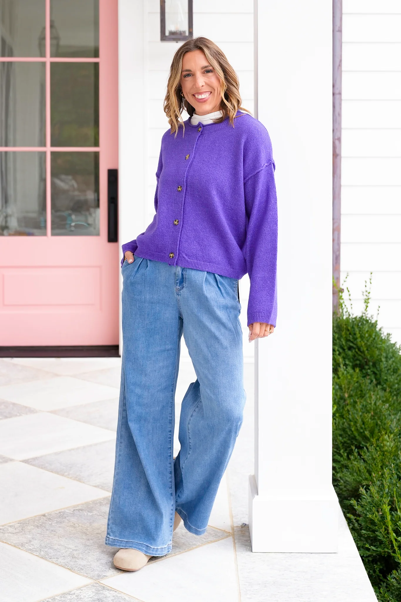 Long Sleeve Relaxed Fit Cardigan Sweater - Image 9
