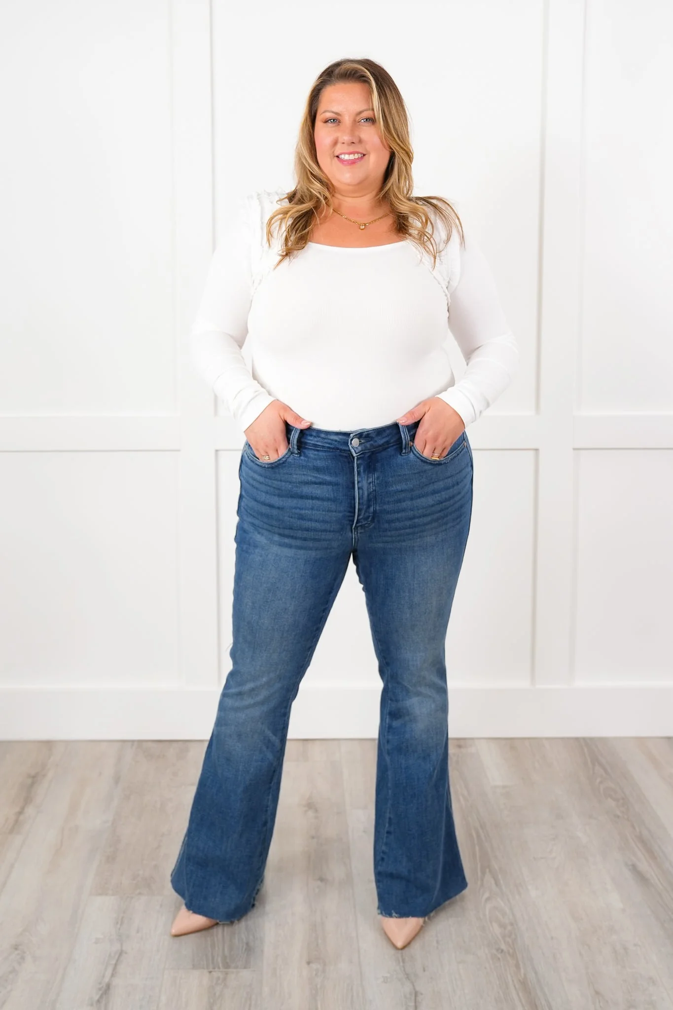 Long Sleeve Square Neck Top with Ruffle Detail - Image 12