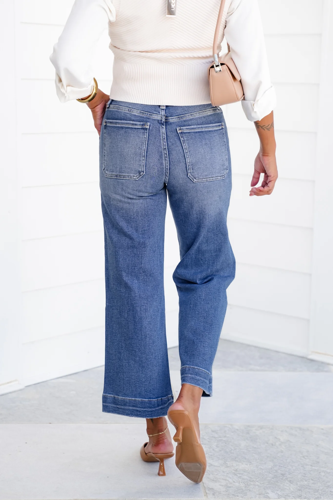 Lovervet Easy Like Sunday High Rise Wide Leg Crop Jeans with Utility Pocket - Image 7