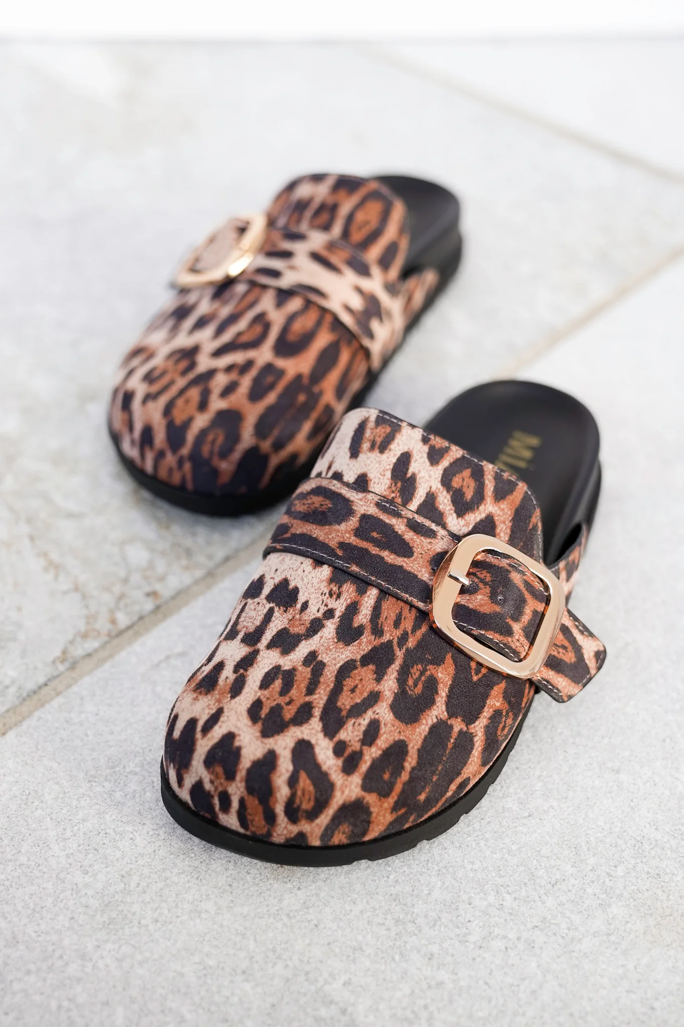MIA Animal Print Slip On Clog with Buckle Detail - Image 3