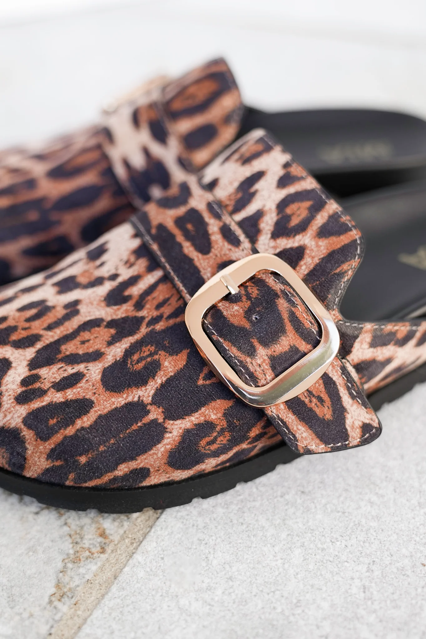 MIA Animal Print Slip On Clog with Buckle Detail - Image 5