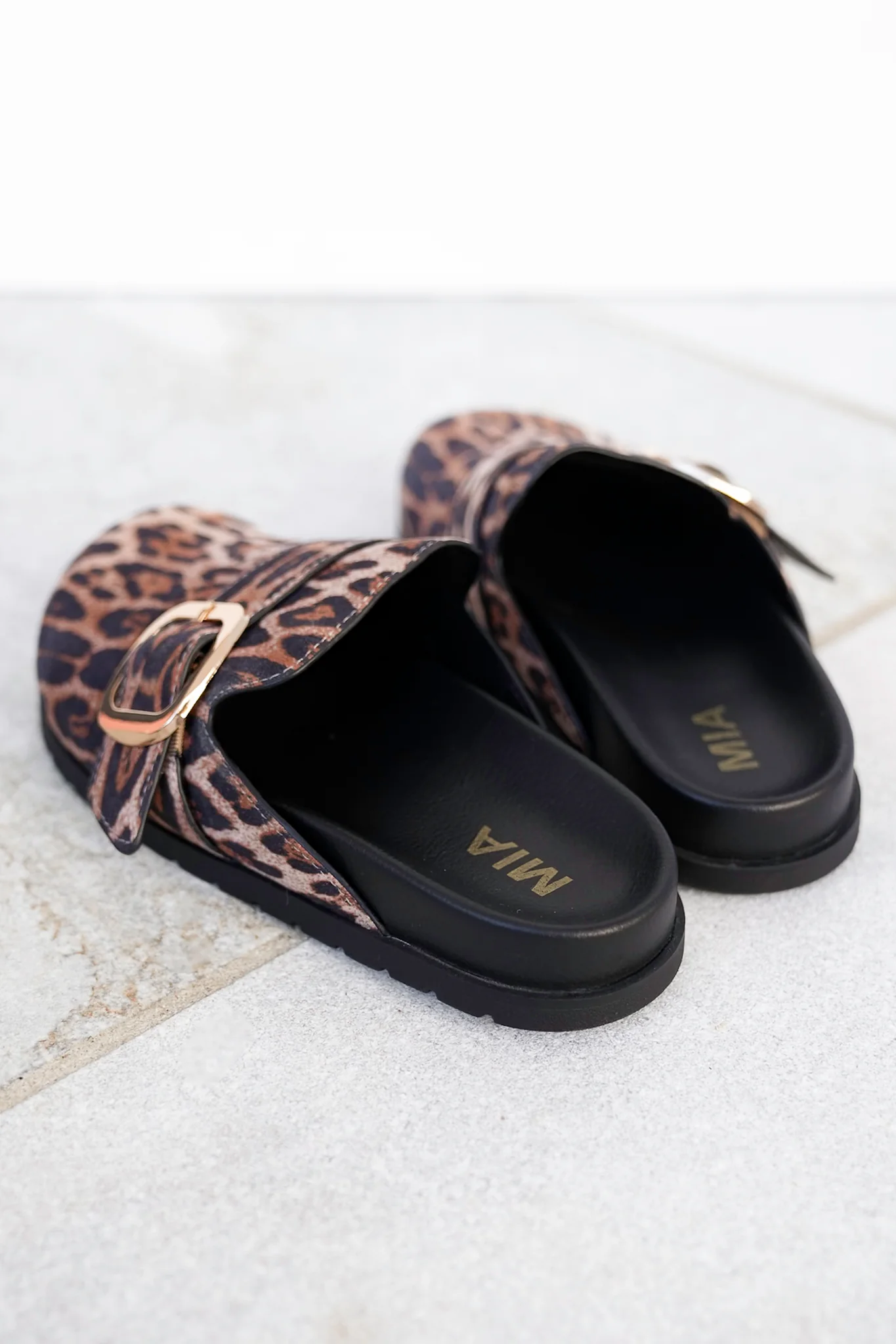 MIA Animal Print Slip On Clog with Buckle Detail - Image 6