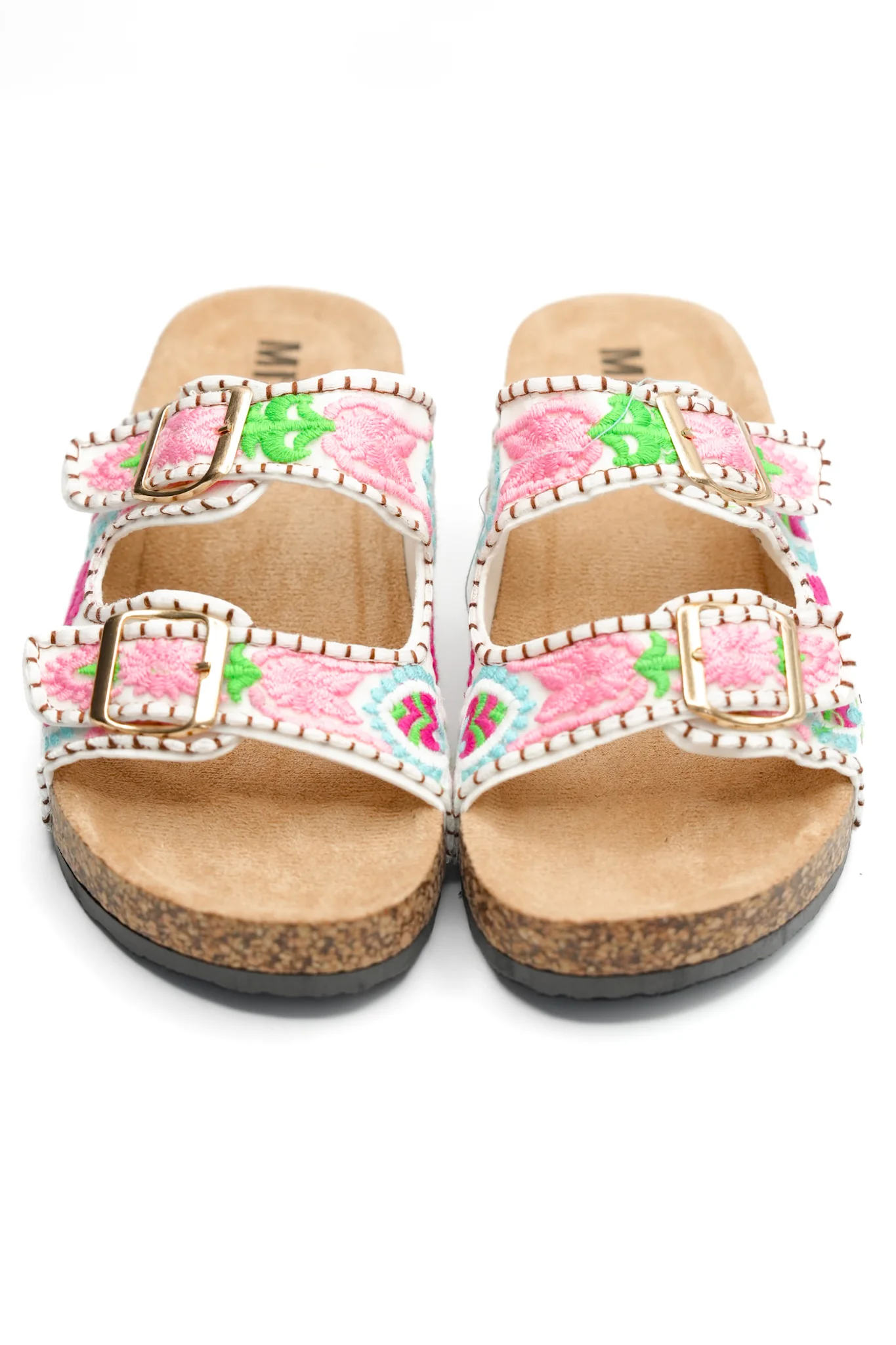 MIA Floral Print Double Buckle Cork Platform Sandal - Image 2