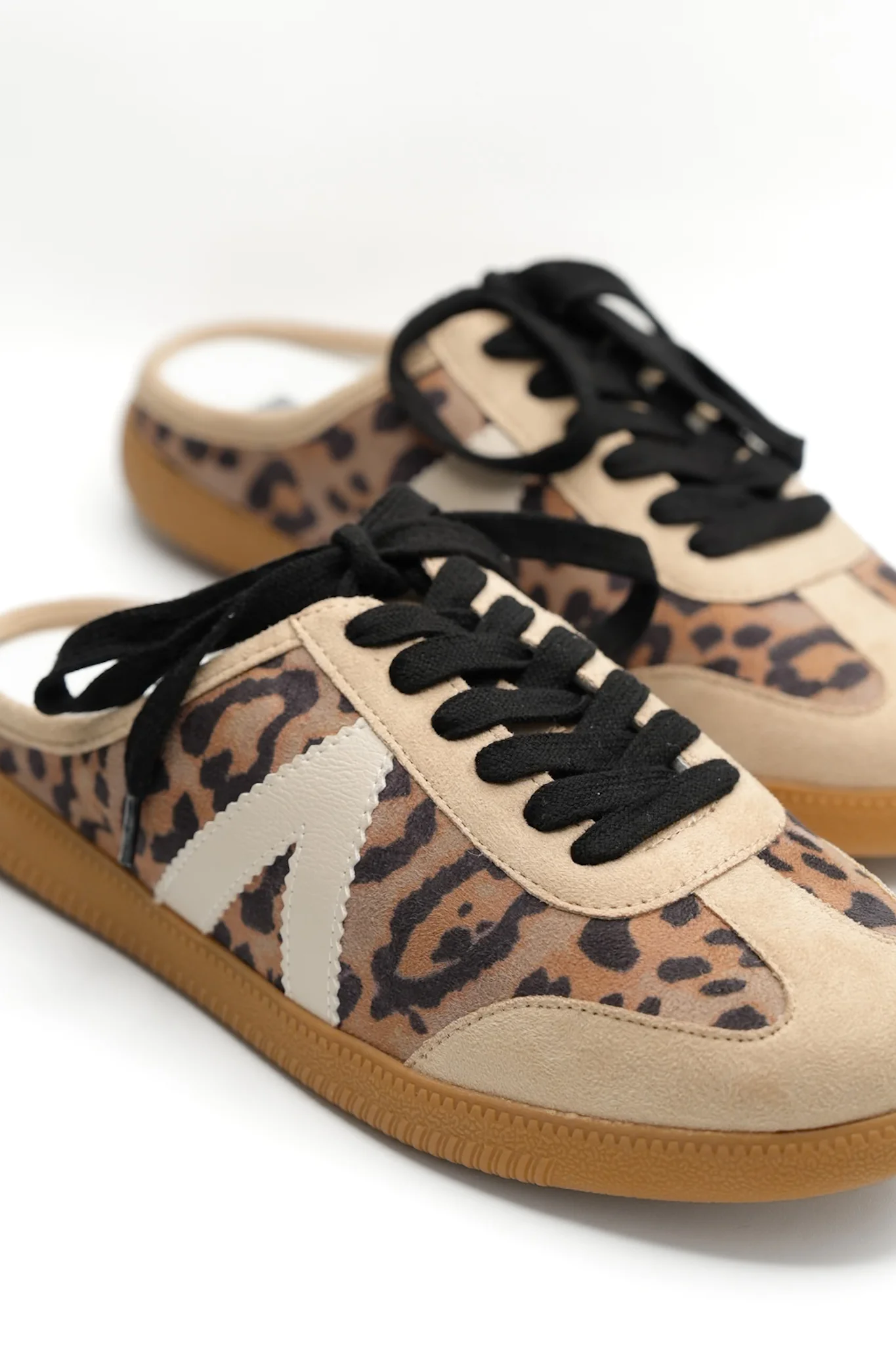 MIA Leopard Print Slip On Sneaker Mule with Suede Trim - Image 3
