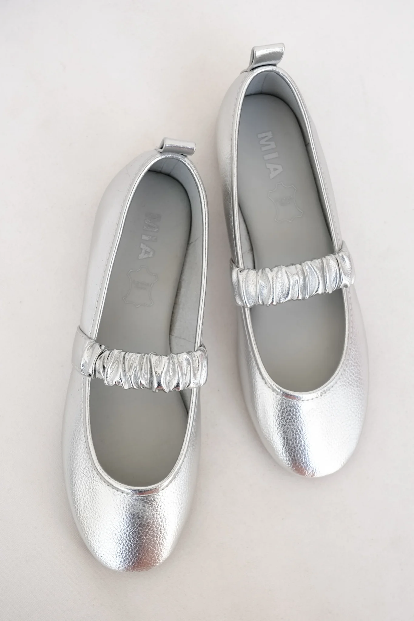 MIA Textured Ballet Flat with Scrunched Elastic Strap - Image 10