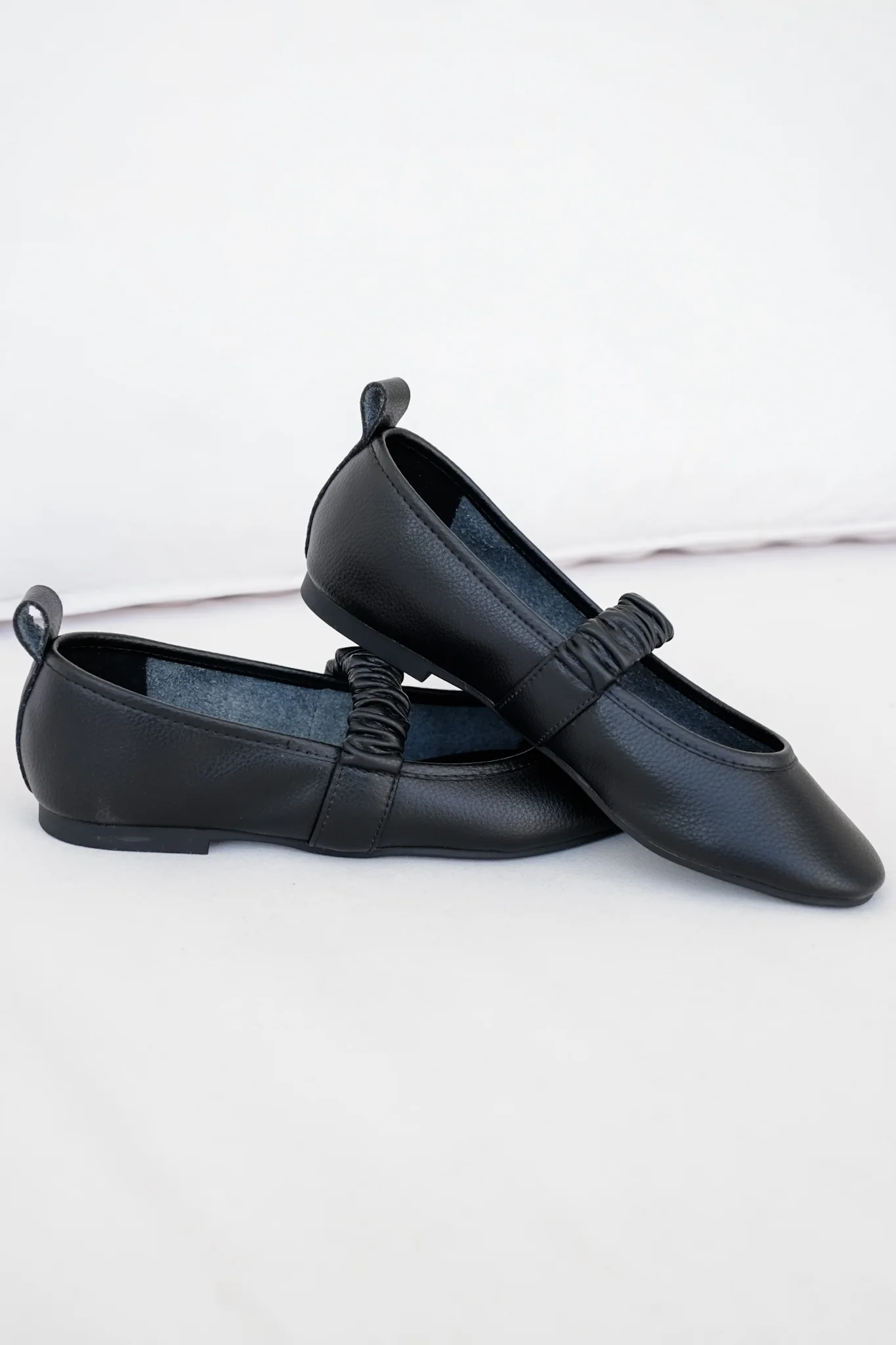 MIA Textured Ballet Flat with Scrunched Elastic Strap - Image 5