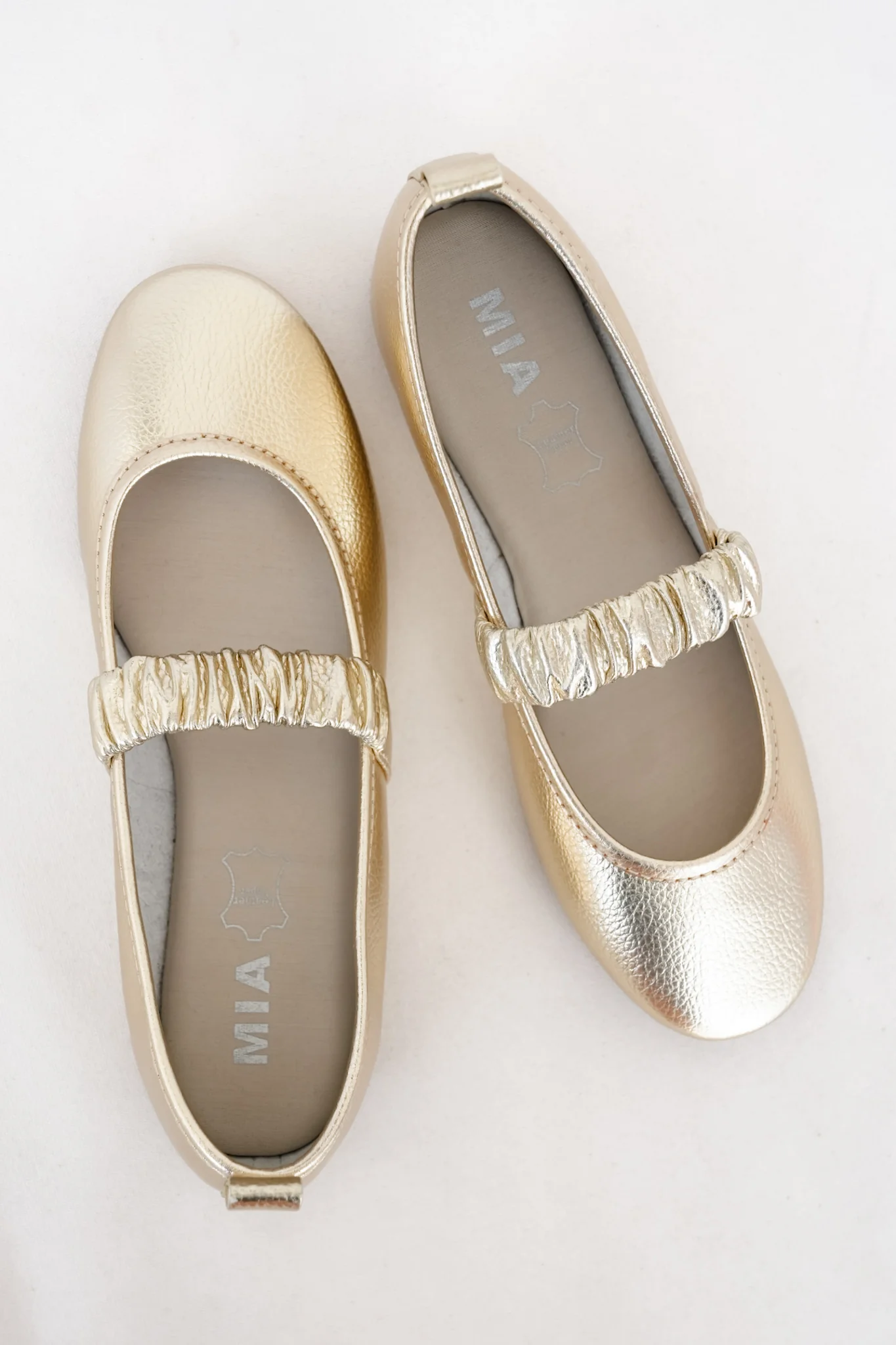MIA Textured Ballet Flat with Scrunched Elastic Strap - Image 6