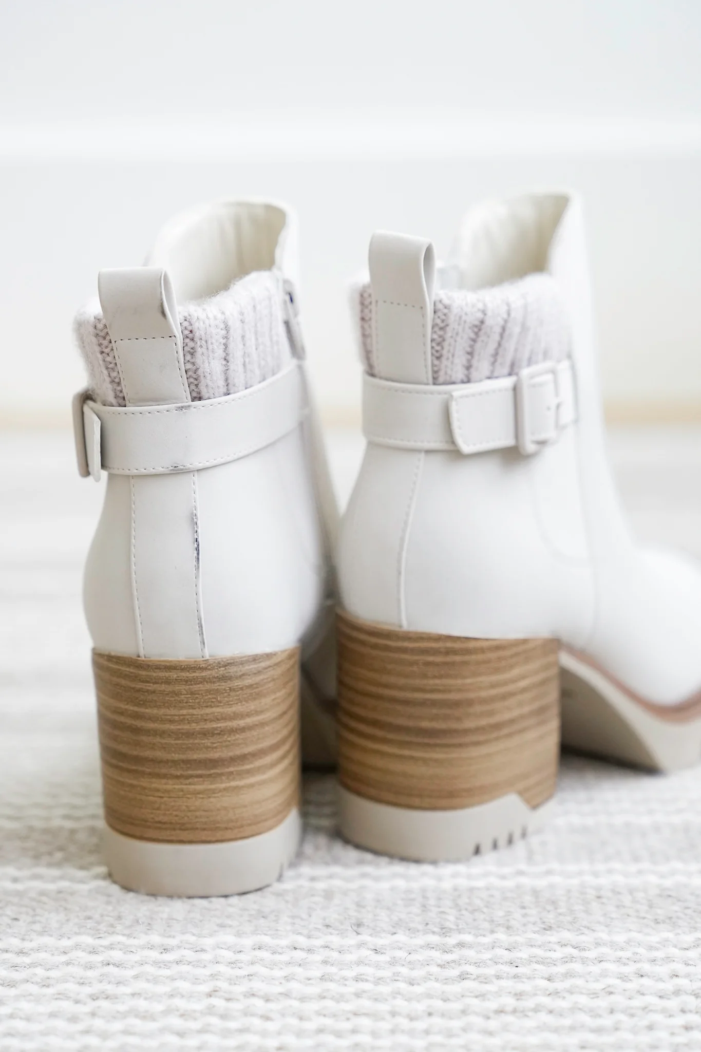 MIA Vegan Leather Ankle Booties with Knit Cuff - Image 5
