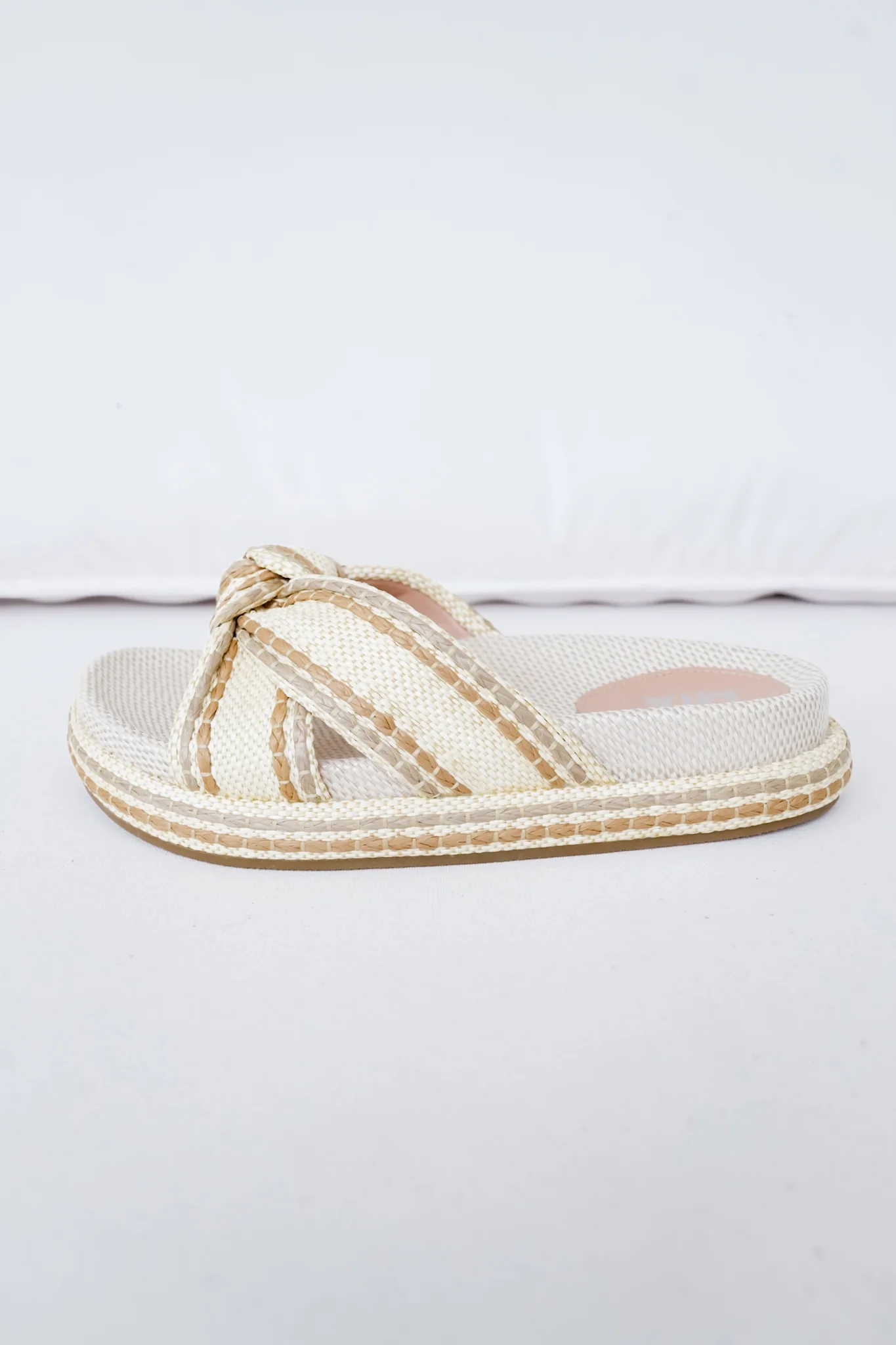 MIA Woven Platform Slide Sandals with Braided Cross-Strap Detail - Image 10