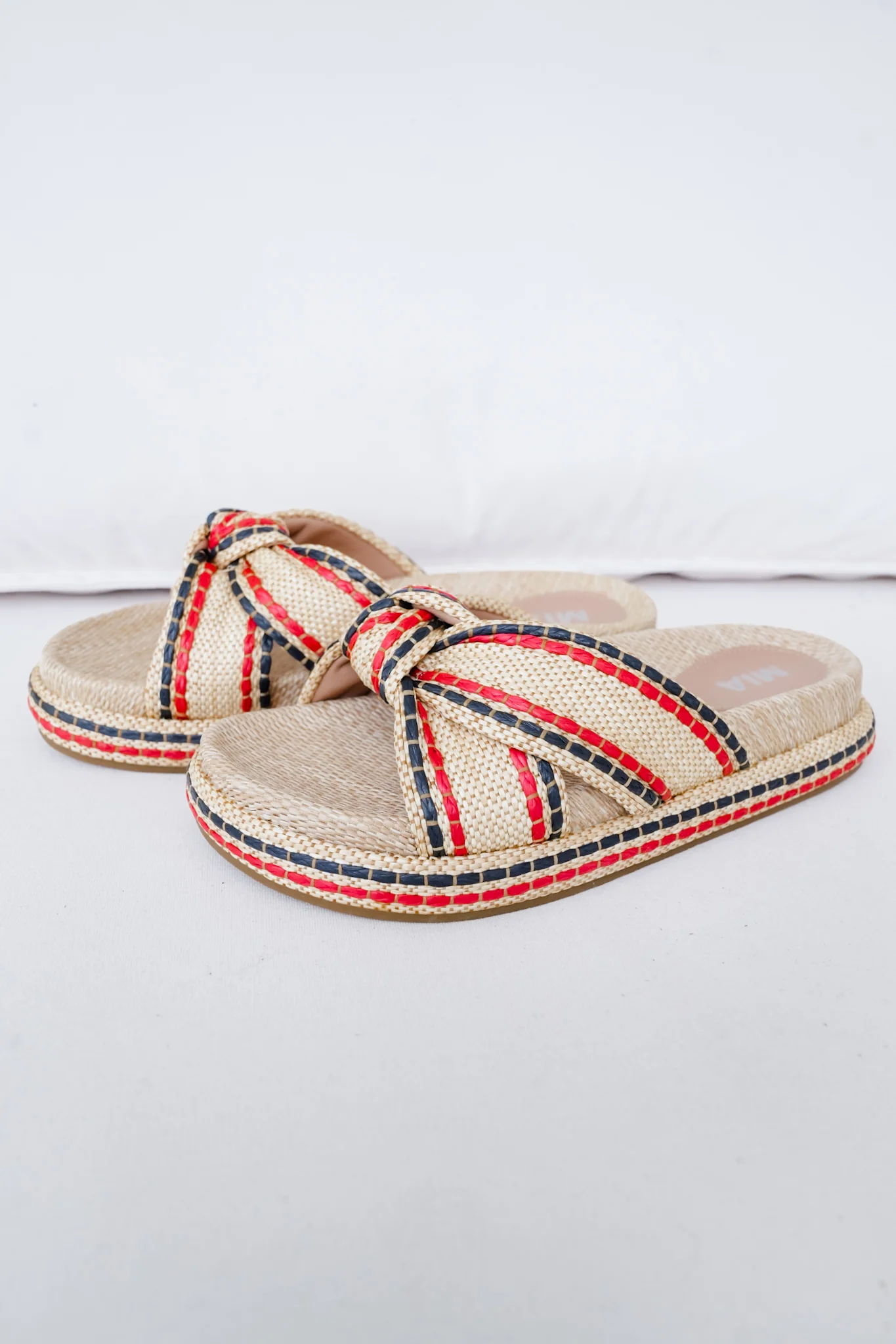 MIA Woven Platform Slide Sandals with Braided Cross-Strap Detail - Image 11