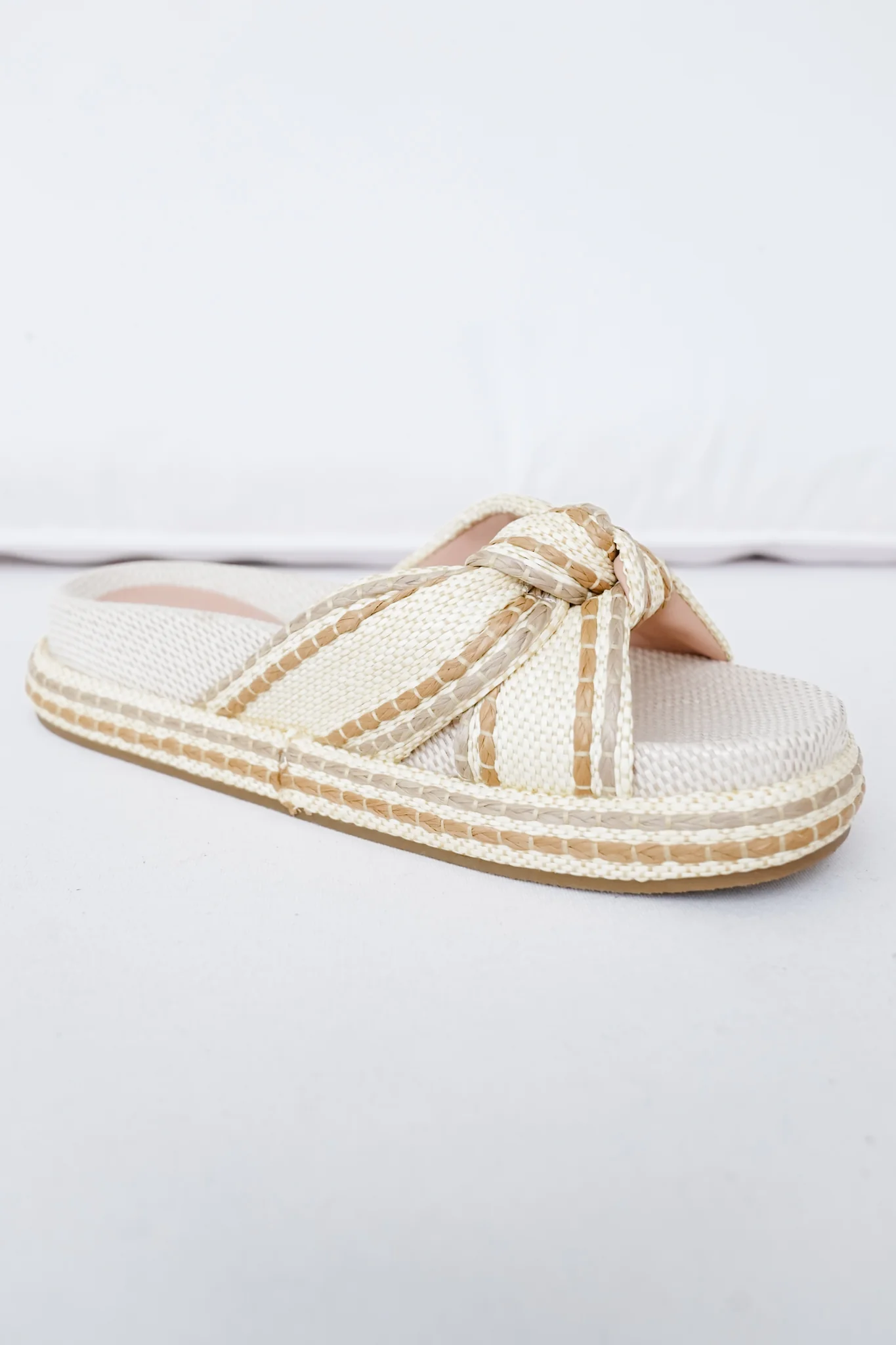 MIA Woven Platform Slide Sandals with Braided Cross-Strap Detail - Image 4