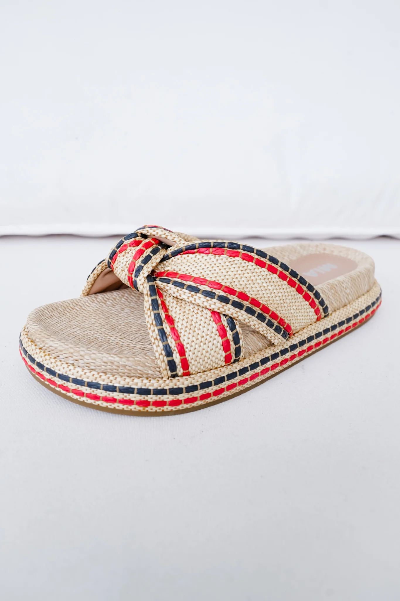 MIA Woven Platform Slide Sandals with Braided Cross-Strap Detail - Image 5
