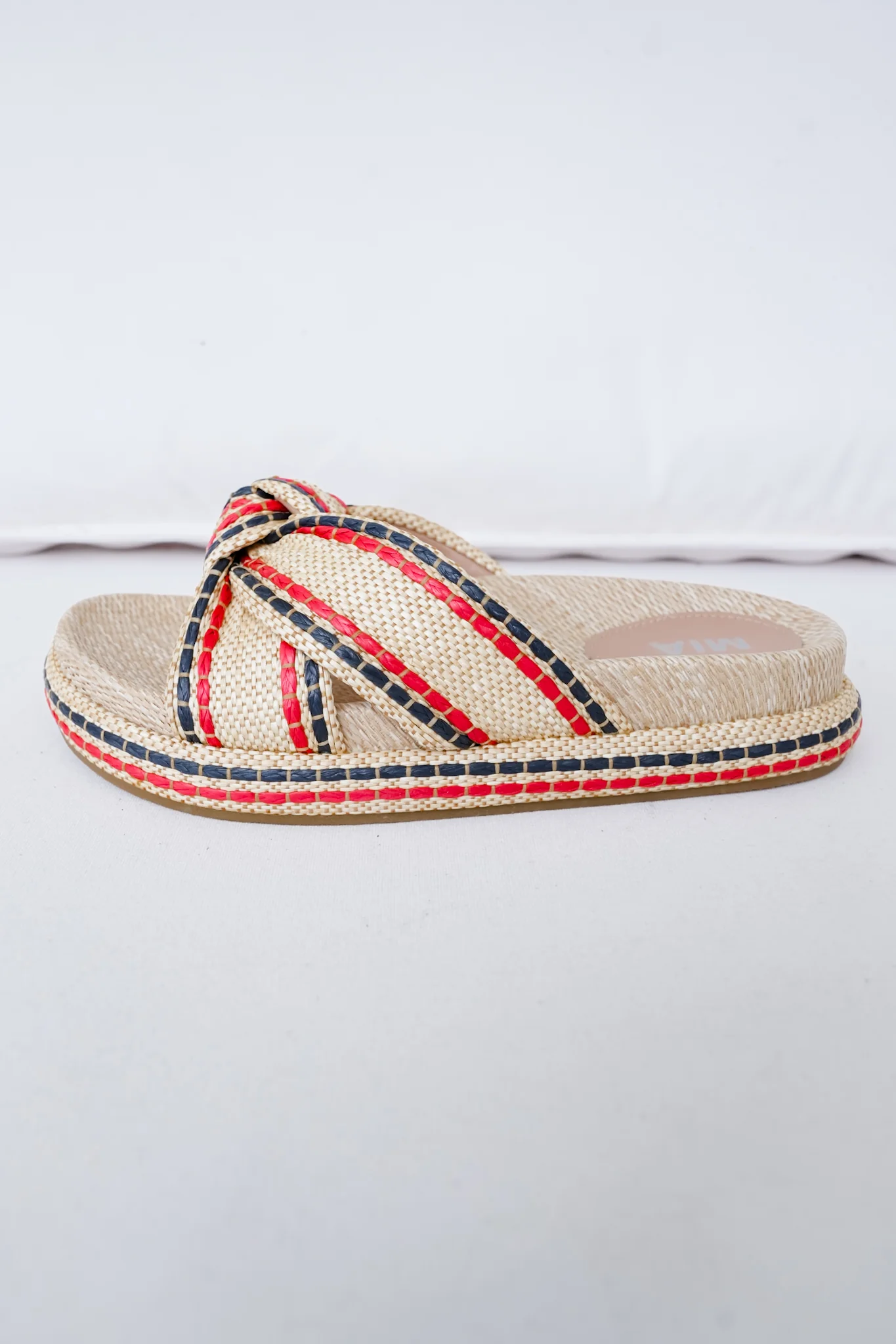 MIA Woven Platform Slide Sandals with Braided Cross-Strap Detail - Image 7