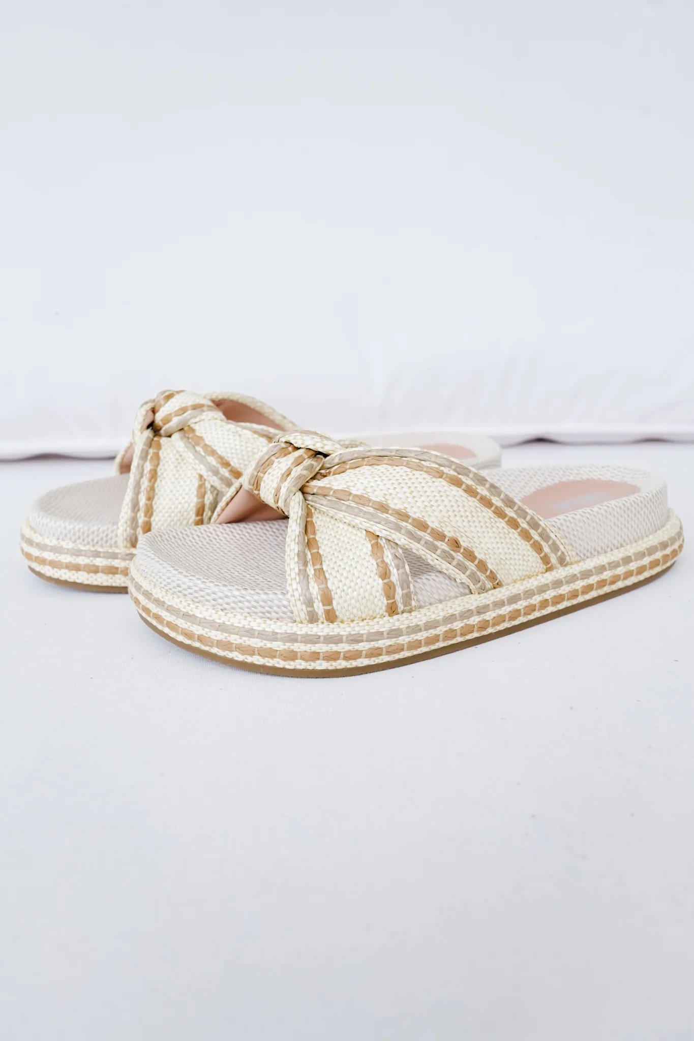 MIA Woven Platform Slide Sandals with Braided Cross-Strap Detail - Image 8
