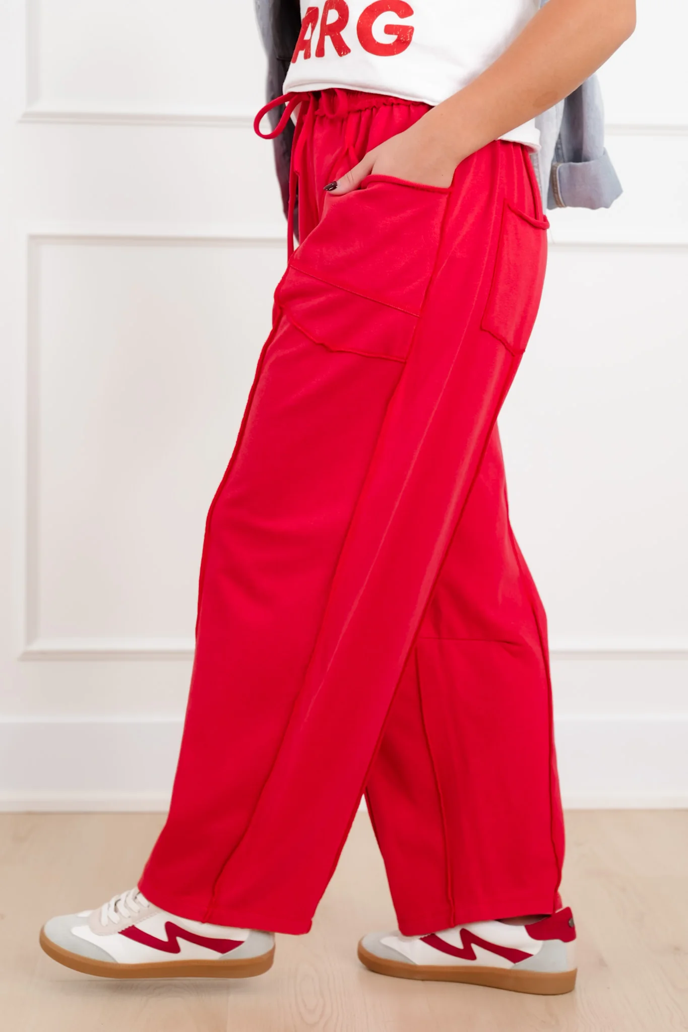 Mineral Wash Elastic Waist Barrel Pants - Image 10