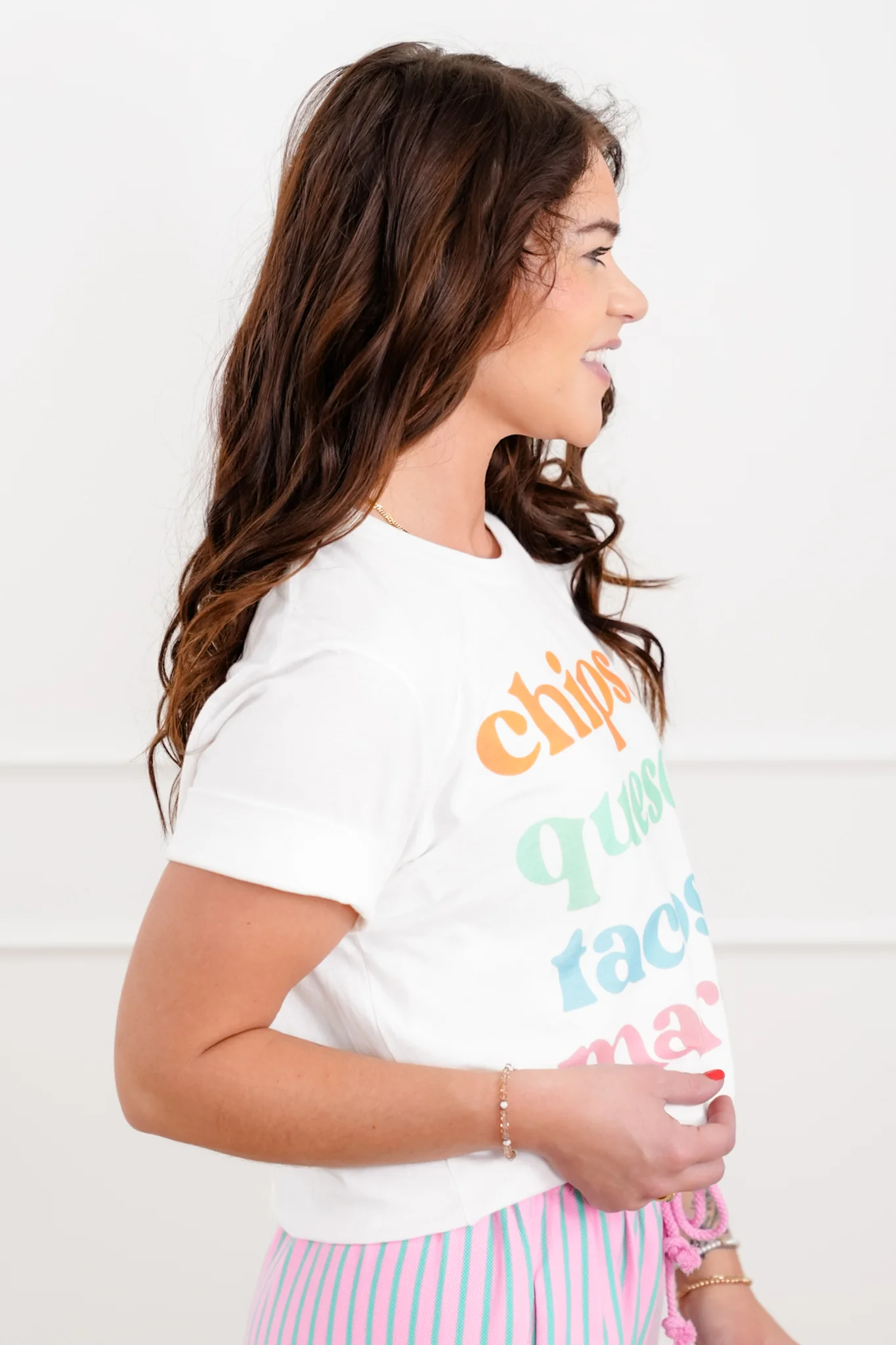 Plus/Reg Short Sleeve "Chips. Queso. Tacos & Margs" Graphic Tee - Image 4
