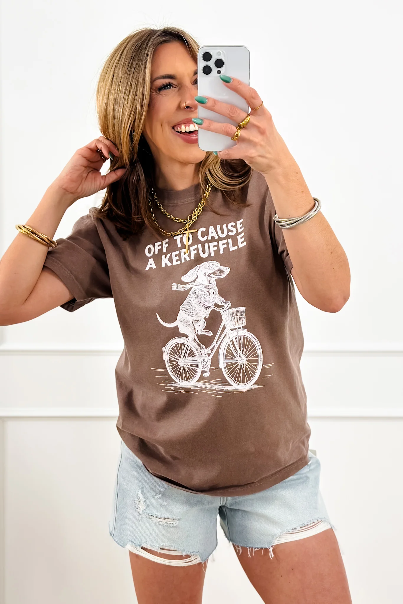 Plus/Reg Short Sleeve "Off To Cause A Kerfuffle" Graphic Tee - Image 5