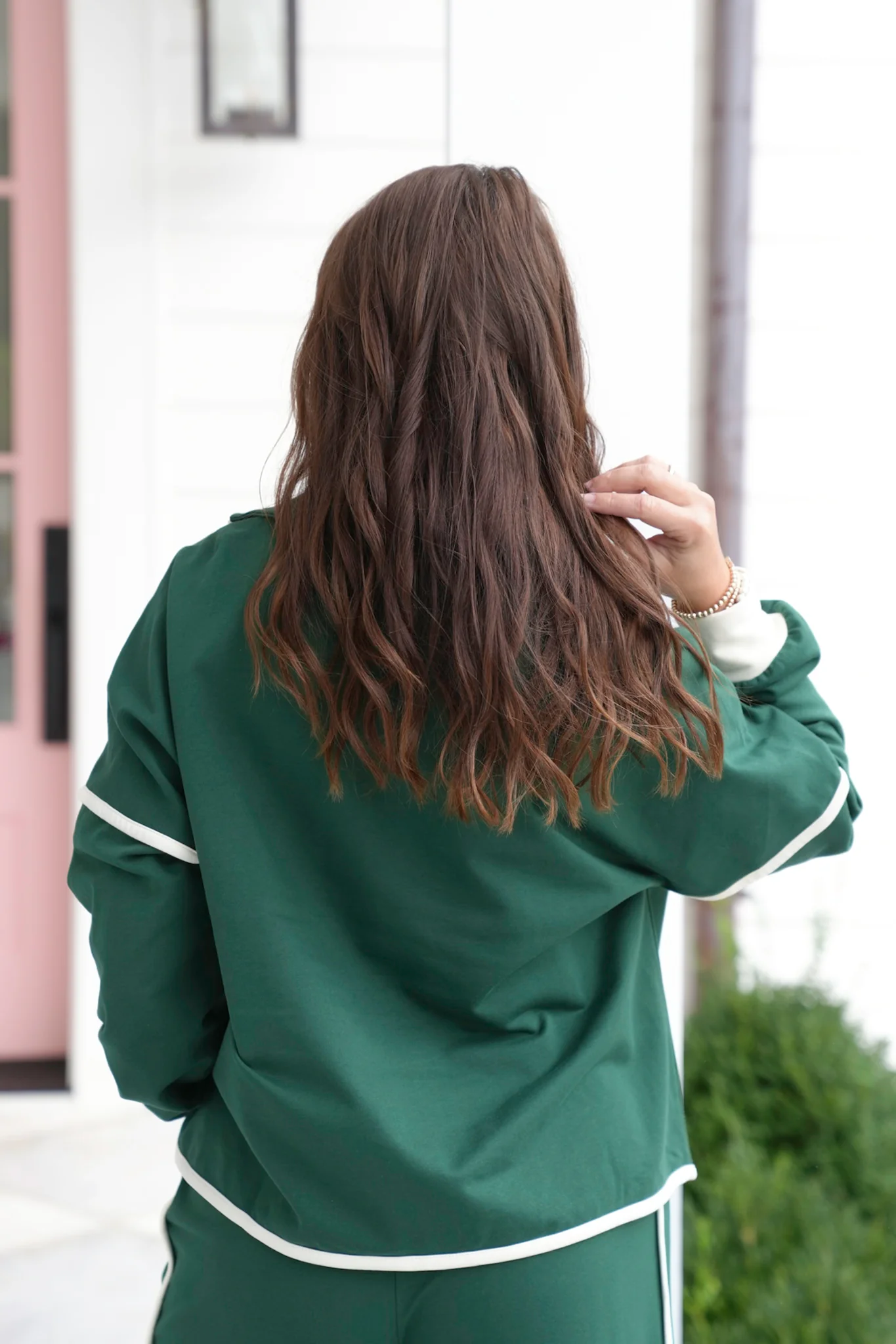 Plus/Reg Terry Long Sleeve Pullover Top with Contrast Piping - Image 6