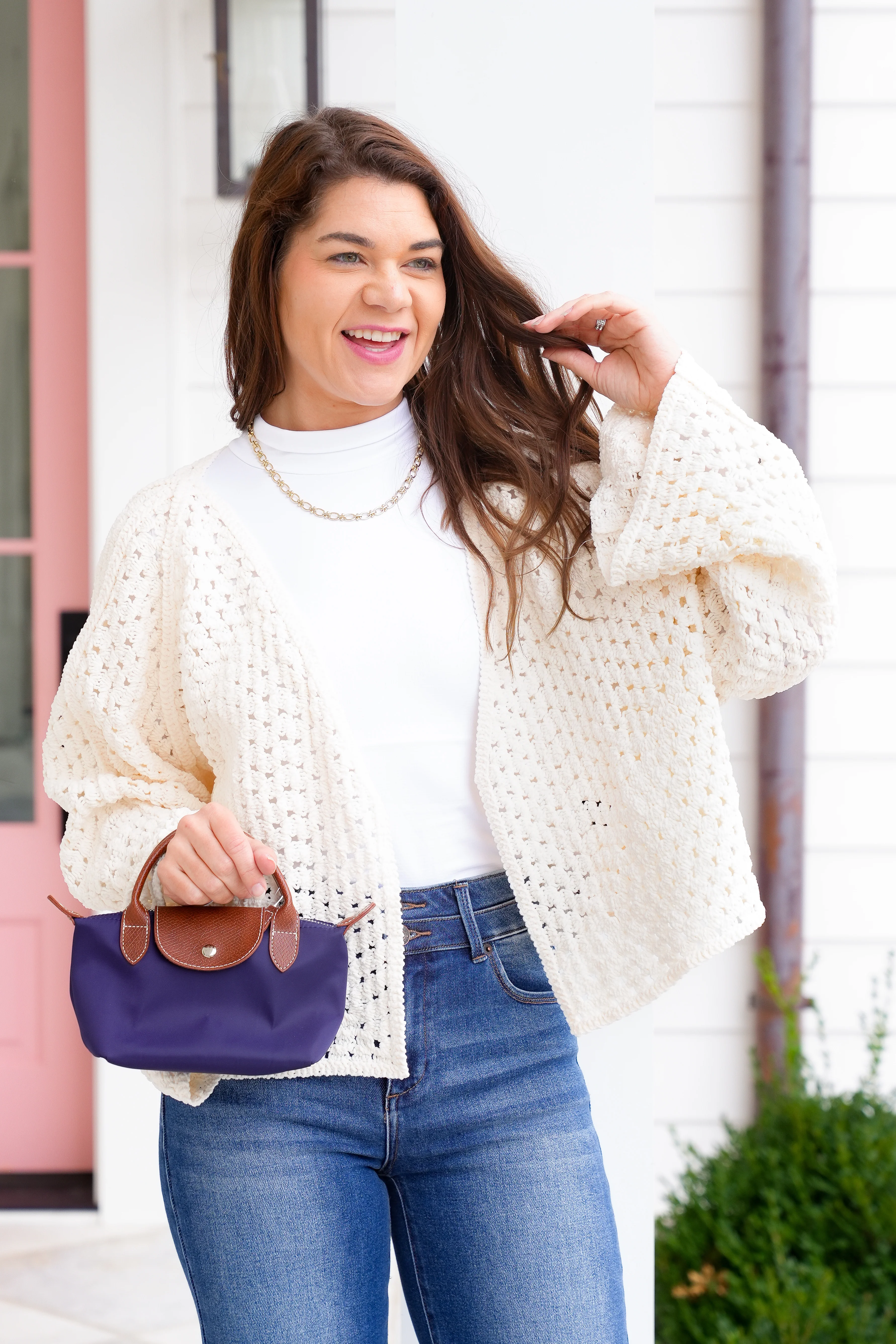 POL Crochet Long Sleeve Open Cardigan Sweater - Image 2