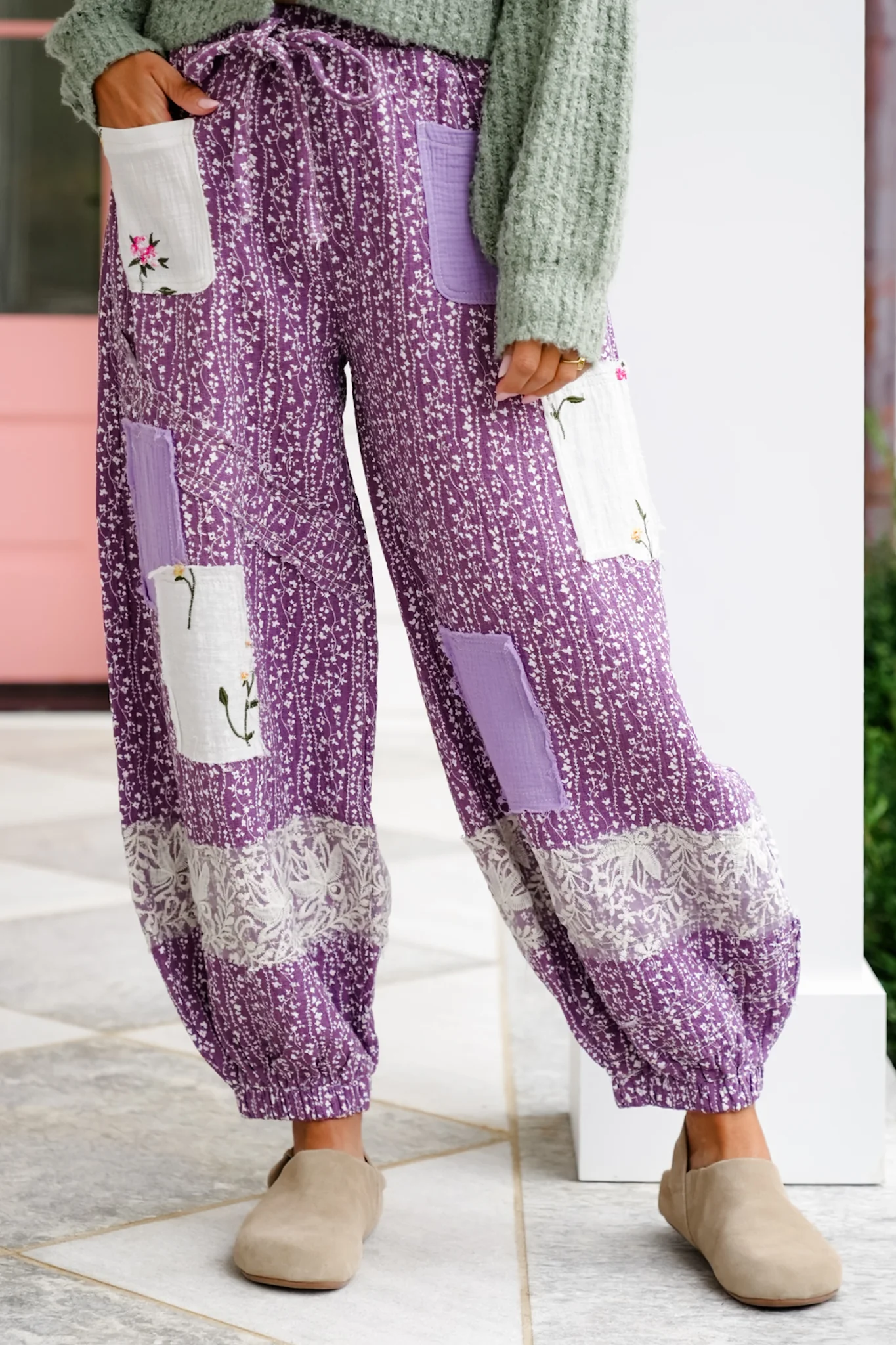 POL Floral Print Elastic Waist Jogger Pants - Image 6