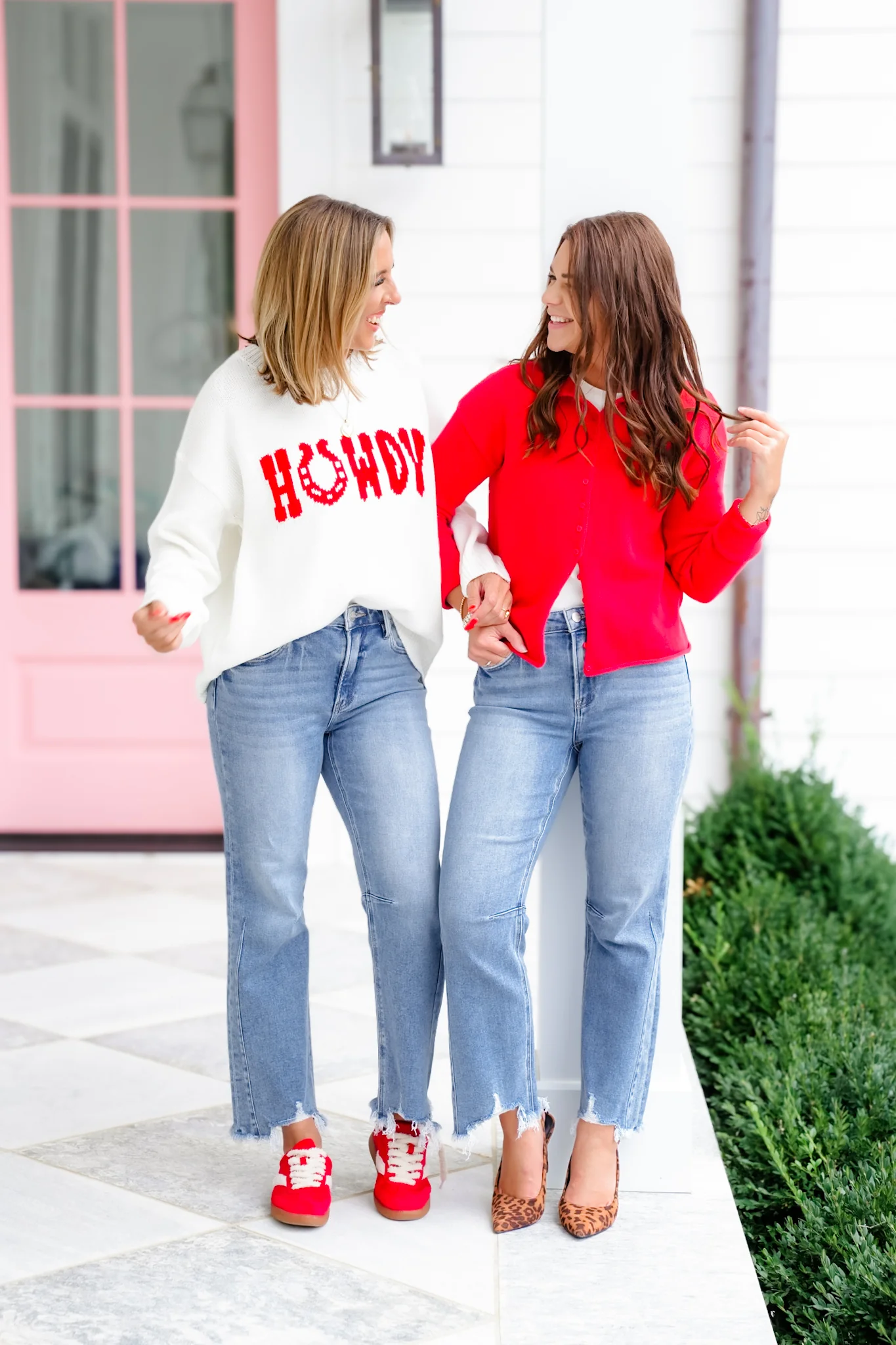 Risen High Rise Medium Wash Crop Straight Leg Jeans with Step Hem - Image 2