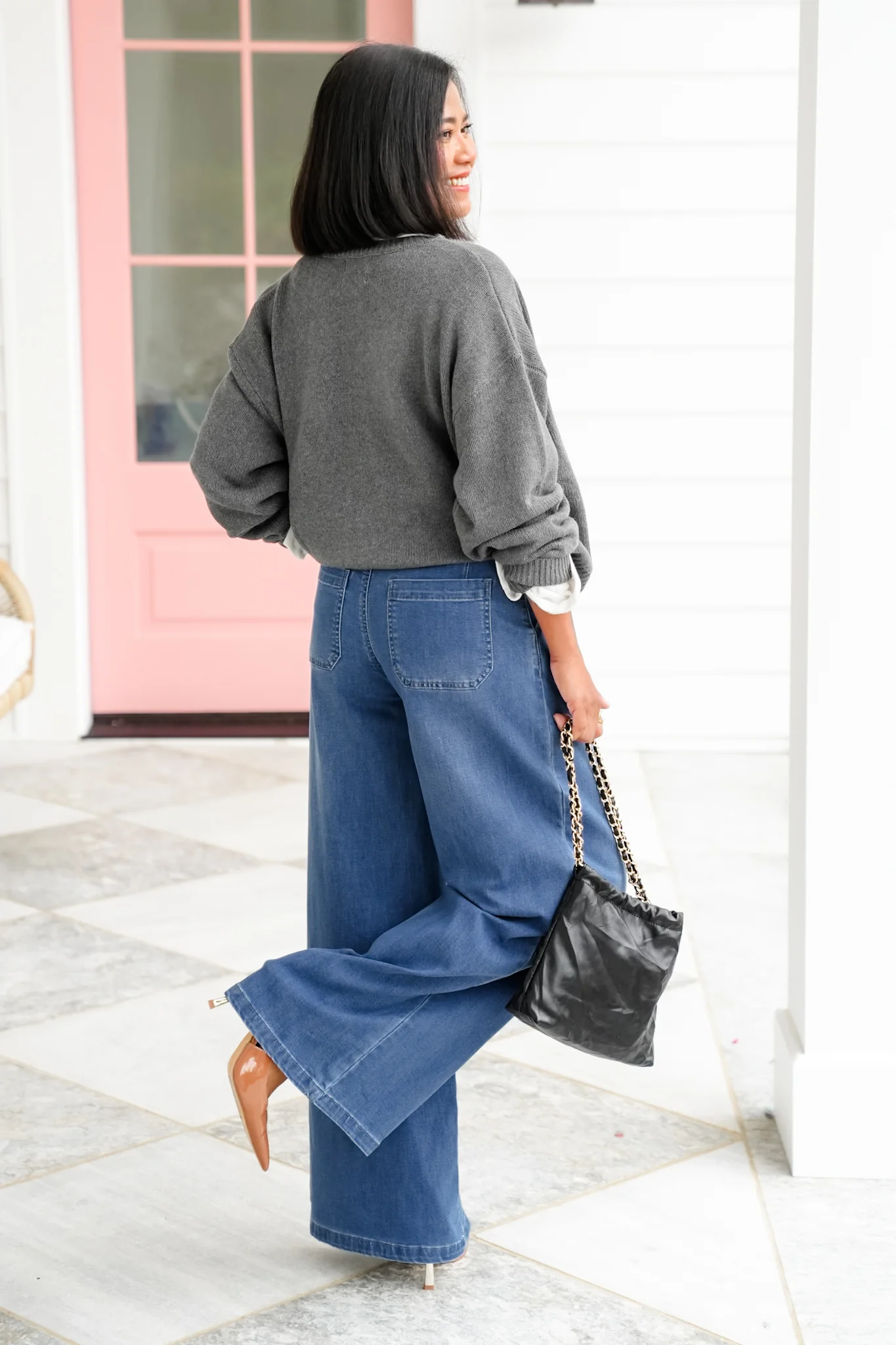Risen Birds of a Feather Mid Rise Medium Wash Wide Leg Knit Jeans - Image 13