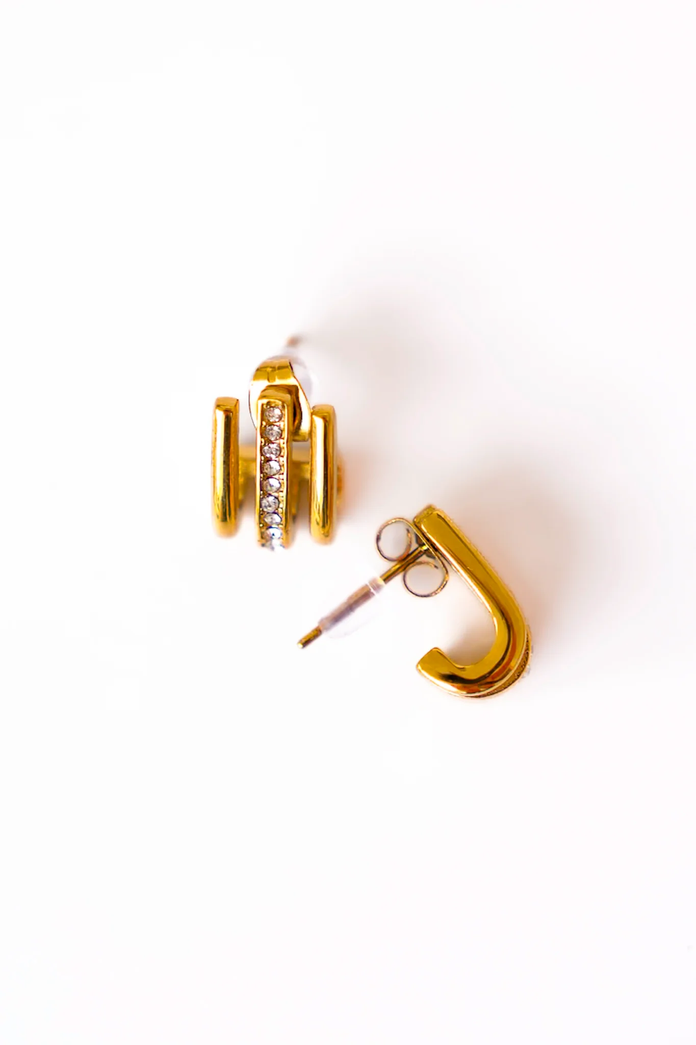 Mila + Stevie Sadie Triple Stand Gold and Crystal Earrings - Image 3